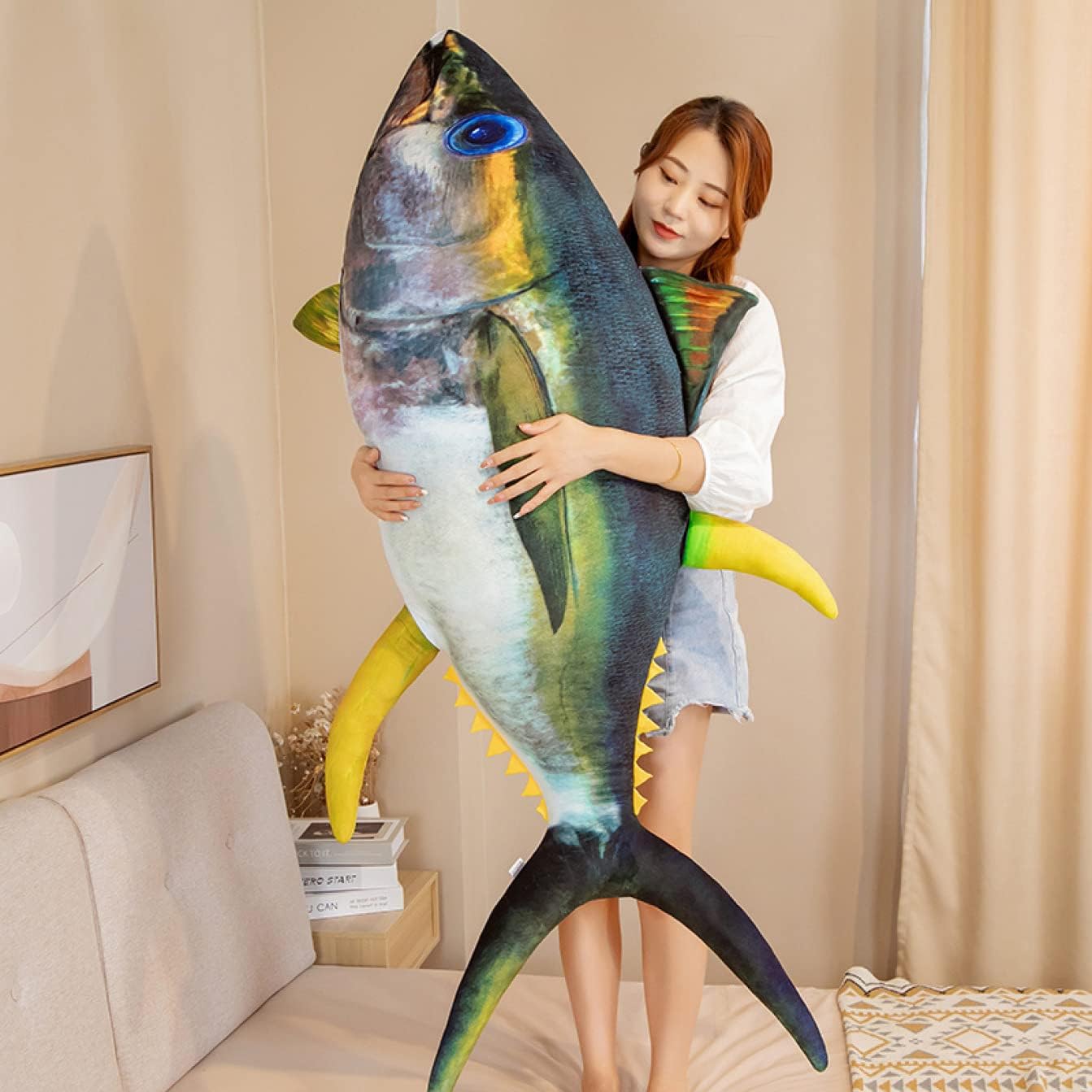 大きいサイズ 動物 ぬいぐるみ わに 特大 さかな 抱き枕 縫いぐるみ 特大 誕生日記念日 120cm クリスマス おもちゃ プレゼント アニマルズ ロング抱きまくら 超柔らかい ブルー 大きい 魚｜Libre777