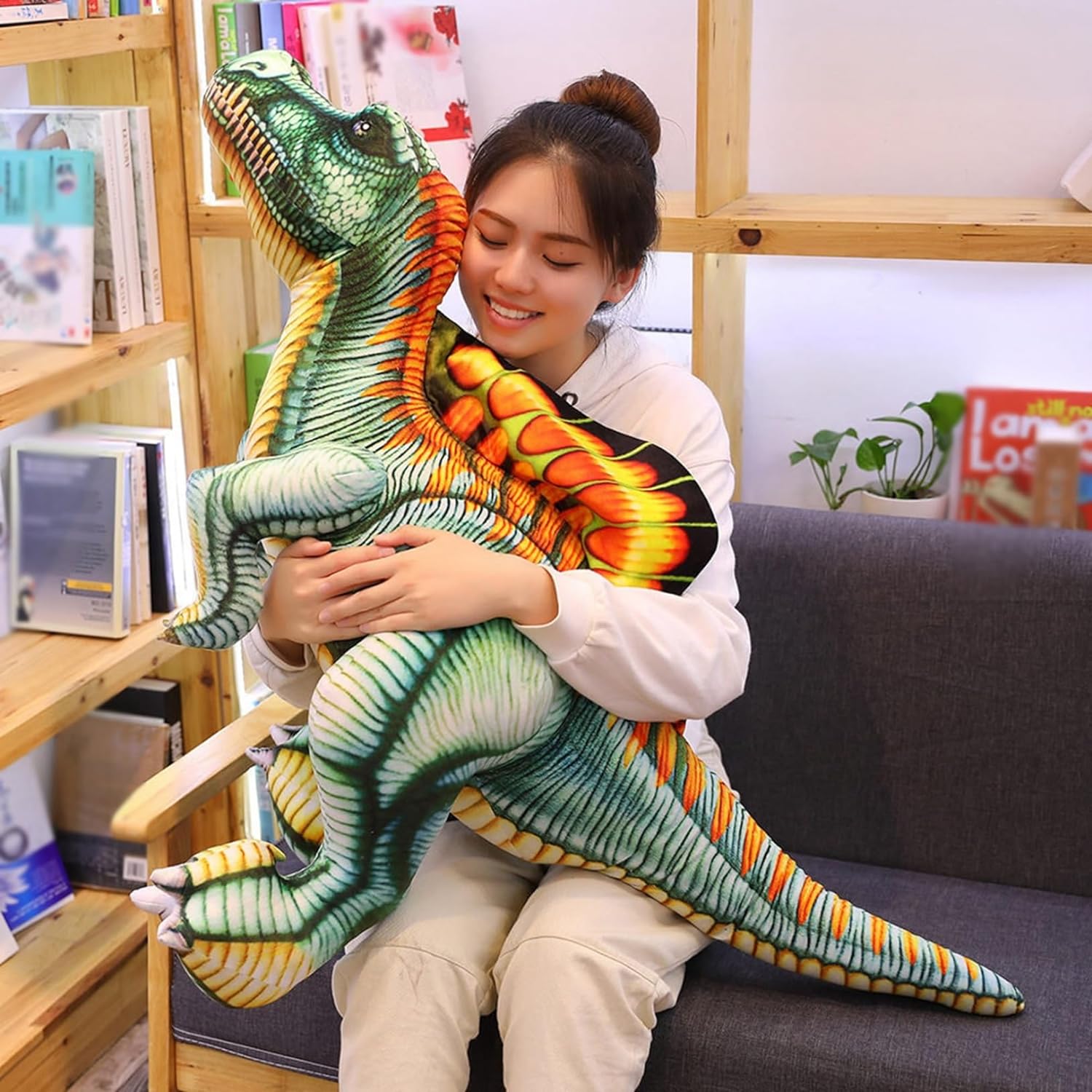 ぬいぐるみ 恐竜 スピノサウルス リアル 可愛い 動物 抱き枕 もこもこ 柔らかい 恐竜 スピノサウルス縫いぐるみ 抱きまくら 萌え萌え 縫いぐるみ 車用 店飾り 部屋飾り クリスマス プレゼント 誕|Libre777