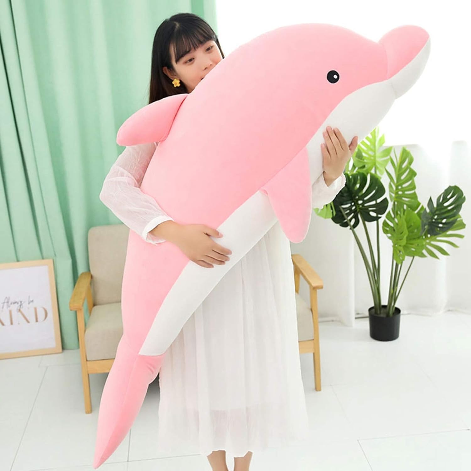 イルカ ぬいぐるみ 大きい ふかふか だきまくら 抱きまくら キャラクター 癒しグッズ かわいい 抱枕 横向き寝 横向き寝用枕 寝具 可愛い 140cm 動物 抱き枕 カラー3 ロングクッション ブル|Libre777
