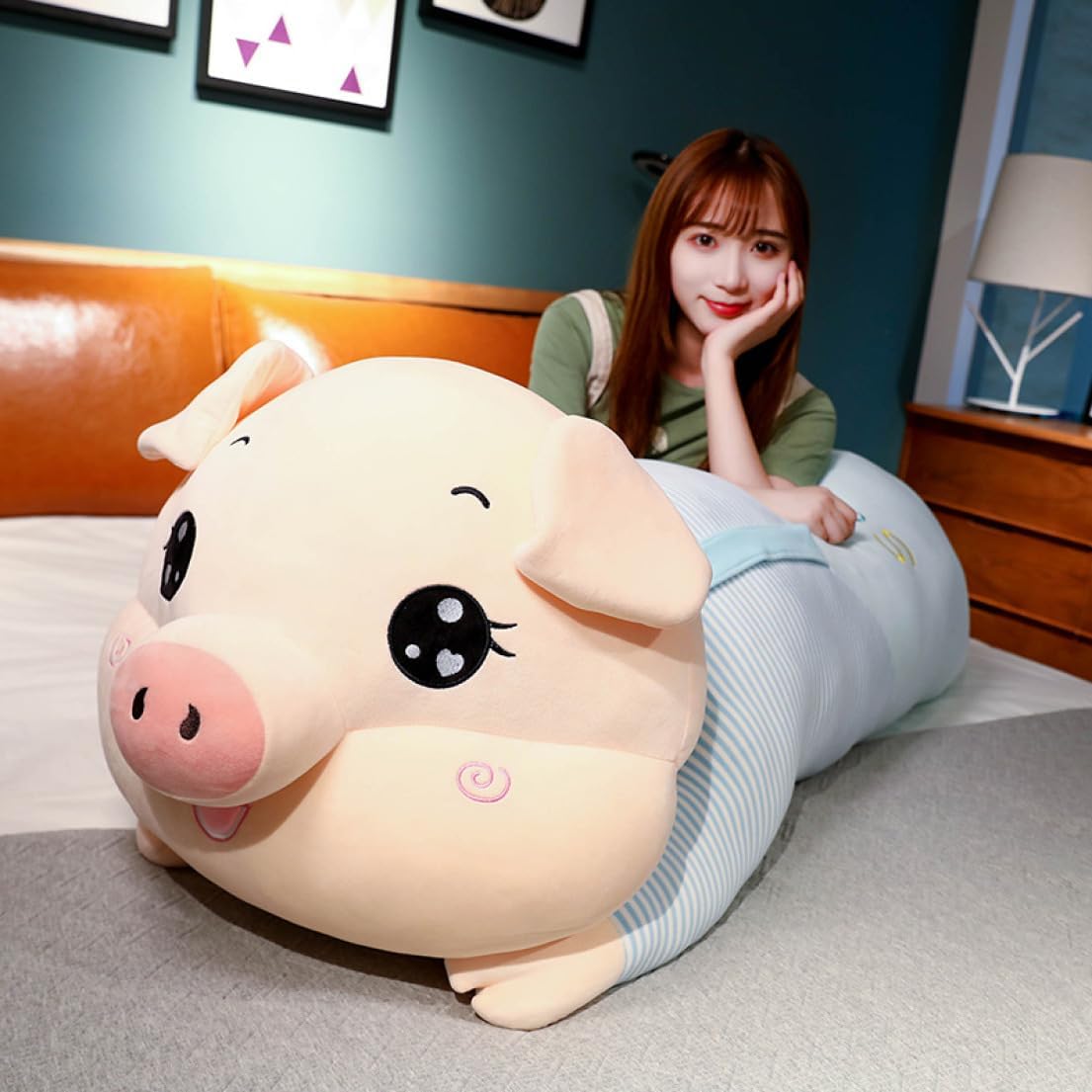 抱き枕 豚 ぬいぐるみ 可愛い ブタ ふわふわ 眠り枕 安眠 腰枕 大きいサイズ おもちゃ オフィス用 プレゼント ギフト お祝い インテリア 贈り物 ブルー pig 柔らか 彼女へ お誕生日 ピンク