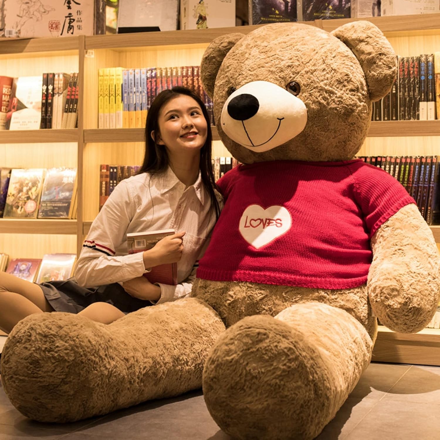 熊ぬいぐるみ テディベア 途轍も無い 仕立てもの風呂敷き包み ｔプルオーバー履き 熊遊び道具 抱き枕 抱きまくら くま 80-200糎 ビッグ大きさ 好いたらしい 萌え萌え ふわふわ パステル色の 癒し サプライズ 臥榻 ねむねむ