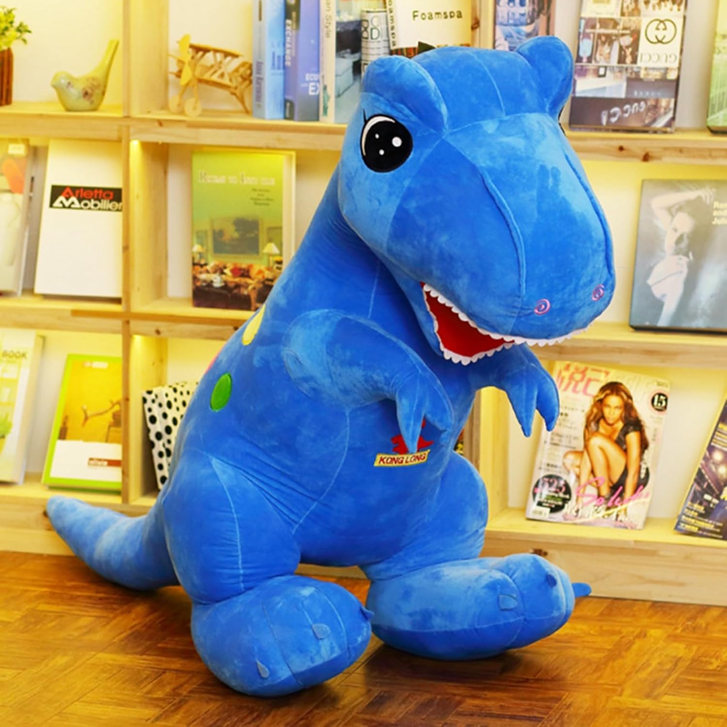 ぬいぐるみ 恐竜 恐竜ぬいぐるみ ティラノサウルス 大きい 巨大 ドラゴン 立ち姿 添い寝枕 おもちゃ だきまくら キッズ 子供 男の子 女の子 おもしろ お誕生日プレゼント インテリア ブルー 60