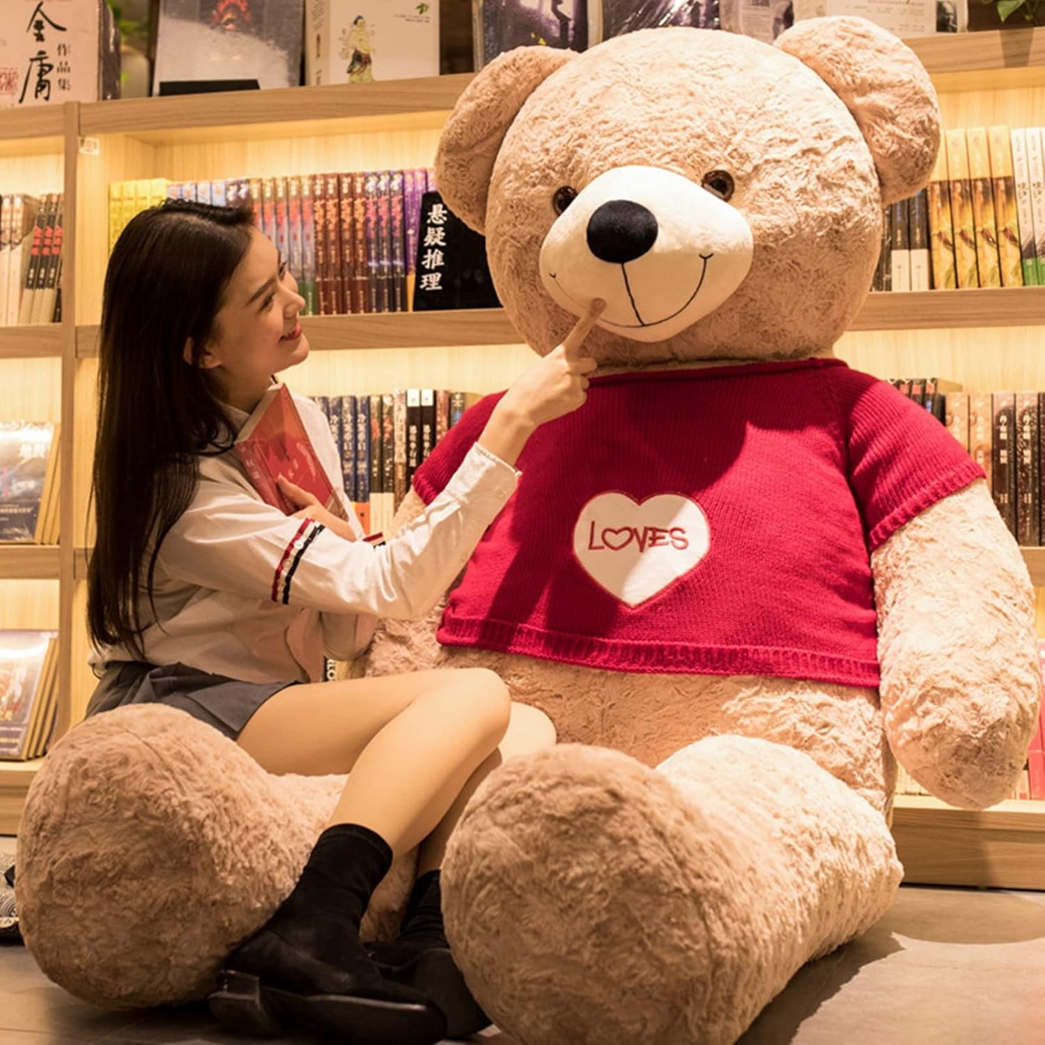 熊ぬいぐるみ テディベア 途轍も無い 仕立てもの風呂敷き包み ｔプルオーバー履き 熊遊び道具 抱き枕 抱きまくら くま 80-200糎 ビッグ大きさ 好いたらしい 萌え萌え ふわふわ パステル色の 癒し サプライズ 臥榻 ねむねむ