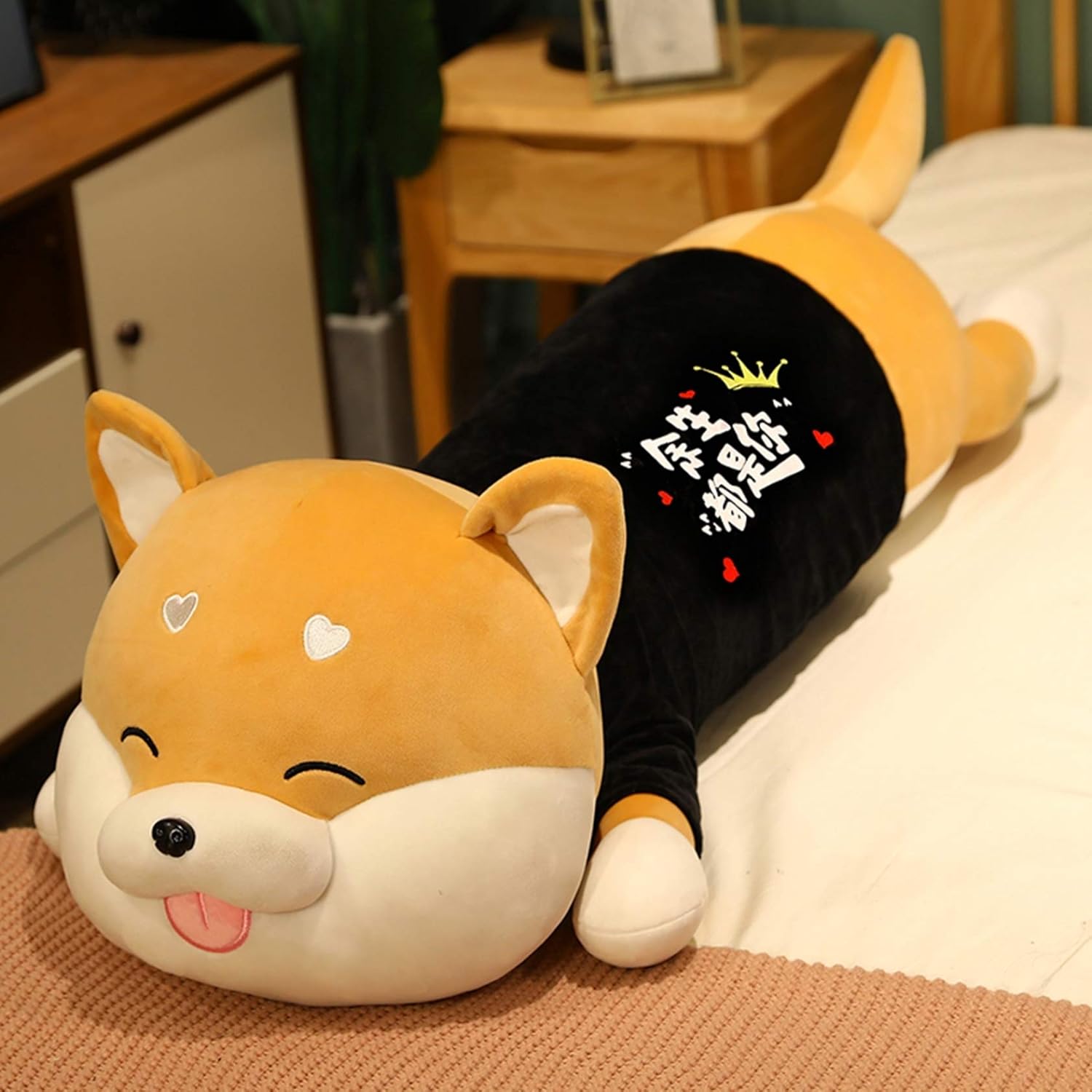 芝犬抱き枕 大きいサイズ 柴犬ぬいぐるみ 犬人形 昼寝枕 可愛い pp ふわふわ ソフト 横向き寝 快適 部屋 ソファー インテリア ジッパー 洗える 彼女 子供 誕生日 クリスマス ギフト 贈り物｜Libre777