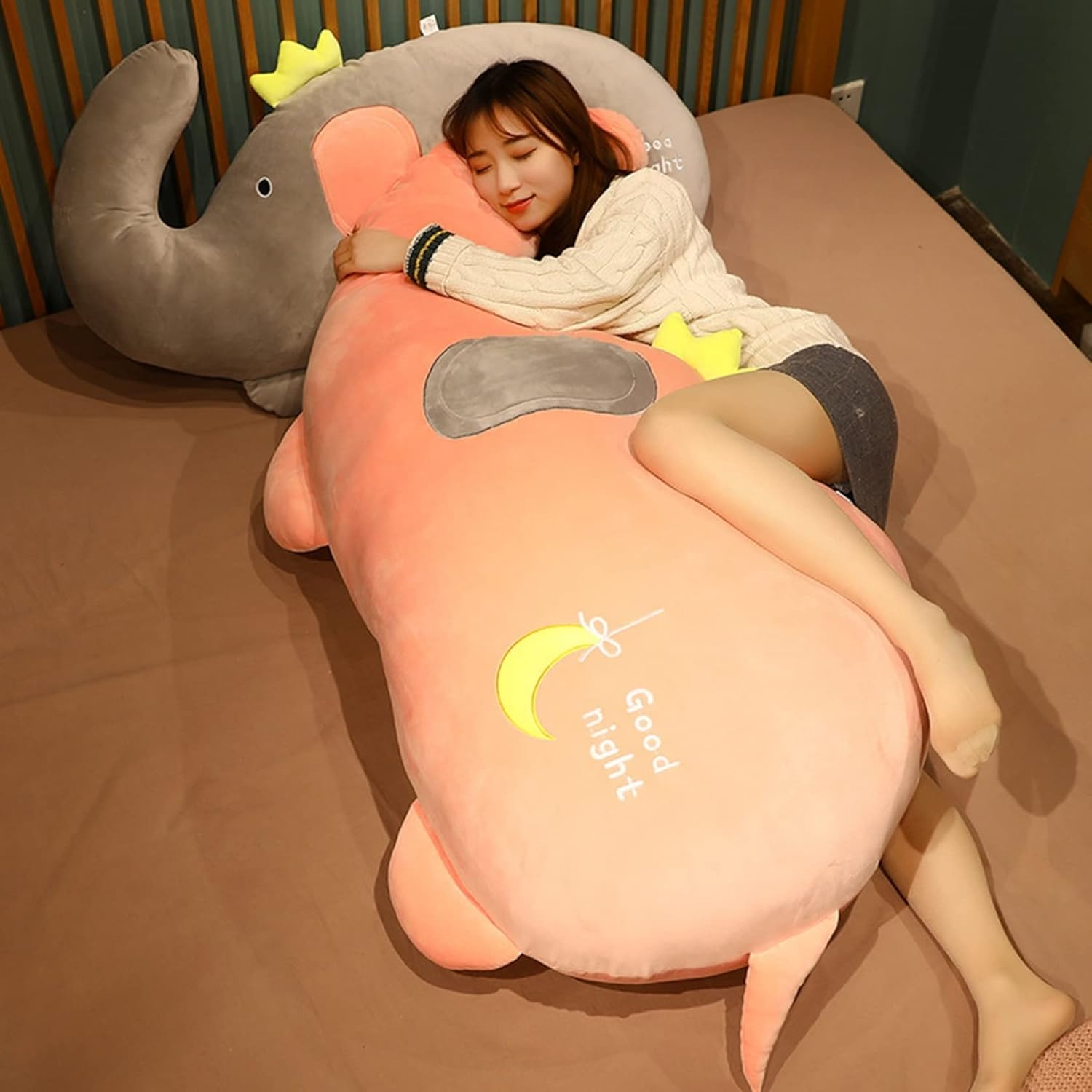 抱き枕 象 ぬいぐるみ 特大 毛の荒物仕立てもの風呂敷き包み 睡眠時間枕 愛くるしげ 裏 ふわふわ 添い寝座布団 INS映え 気持ちいい もこもこ 儀式用 クリスマス 差し上げ物 ジップ開閉 洗える 赤ちゃん 妊婦 8