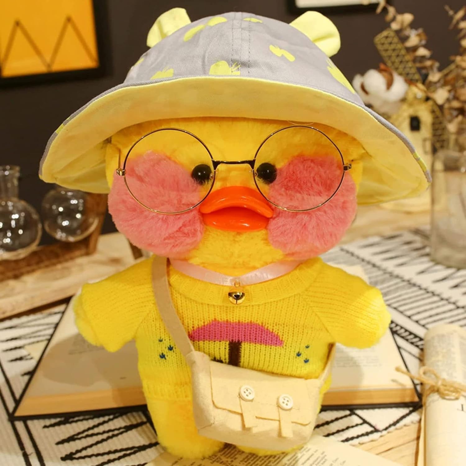 アヒル ぬいぐるみ カワイイ 人形 ソフト おもちゃ 誕生日プレゼント ファンアヒルぬいぐるみ 人形 韓国 小さい かわいい 黄色 アヒル人形 子供 女の子 25cm｜Libre777