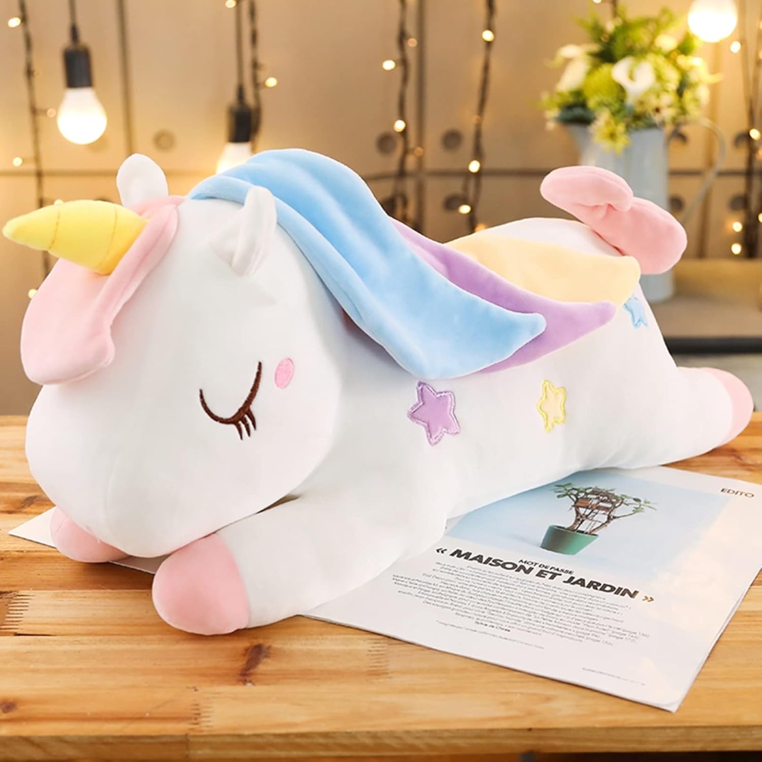 ユニコーン ぬいぐるみ ねむねむ 添い寝枕 もちもち 40-130CM 幸せ 抱き枕 クッション すやすや寝る かわいい とろけるような肌触り 快眠グッズ クリスマス 新年お祝い プレゼント 彼女へ