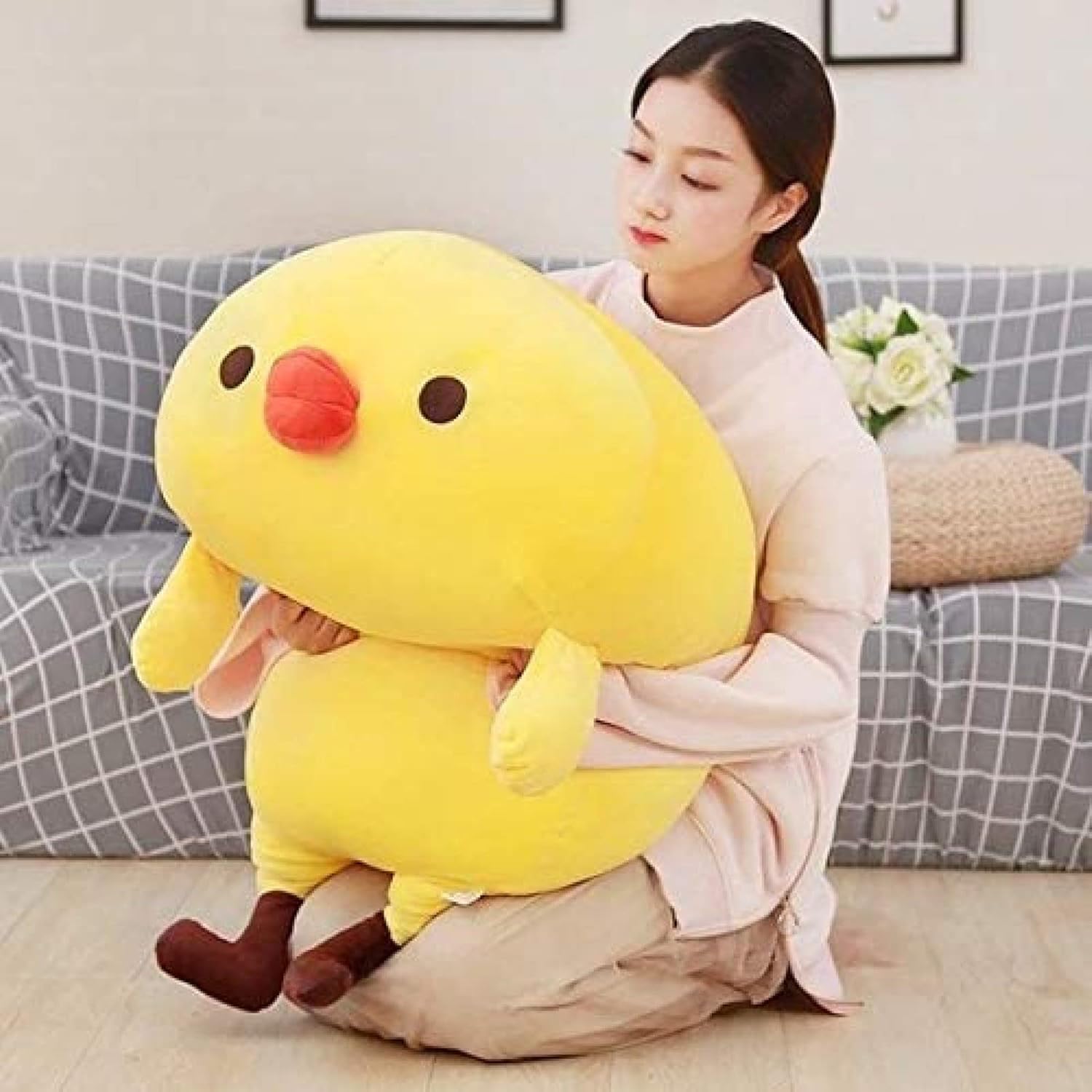 百貨店論なく論なく木綿付け鳥抱き枕気が大きい抱き枕ぬいぐるみ特大毛の荒物好いたらしい小毛の荒物プレゼントギフトインテリア 黄色