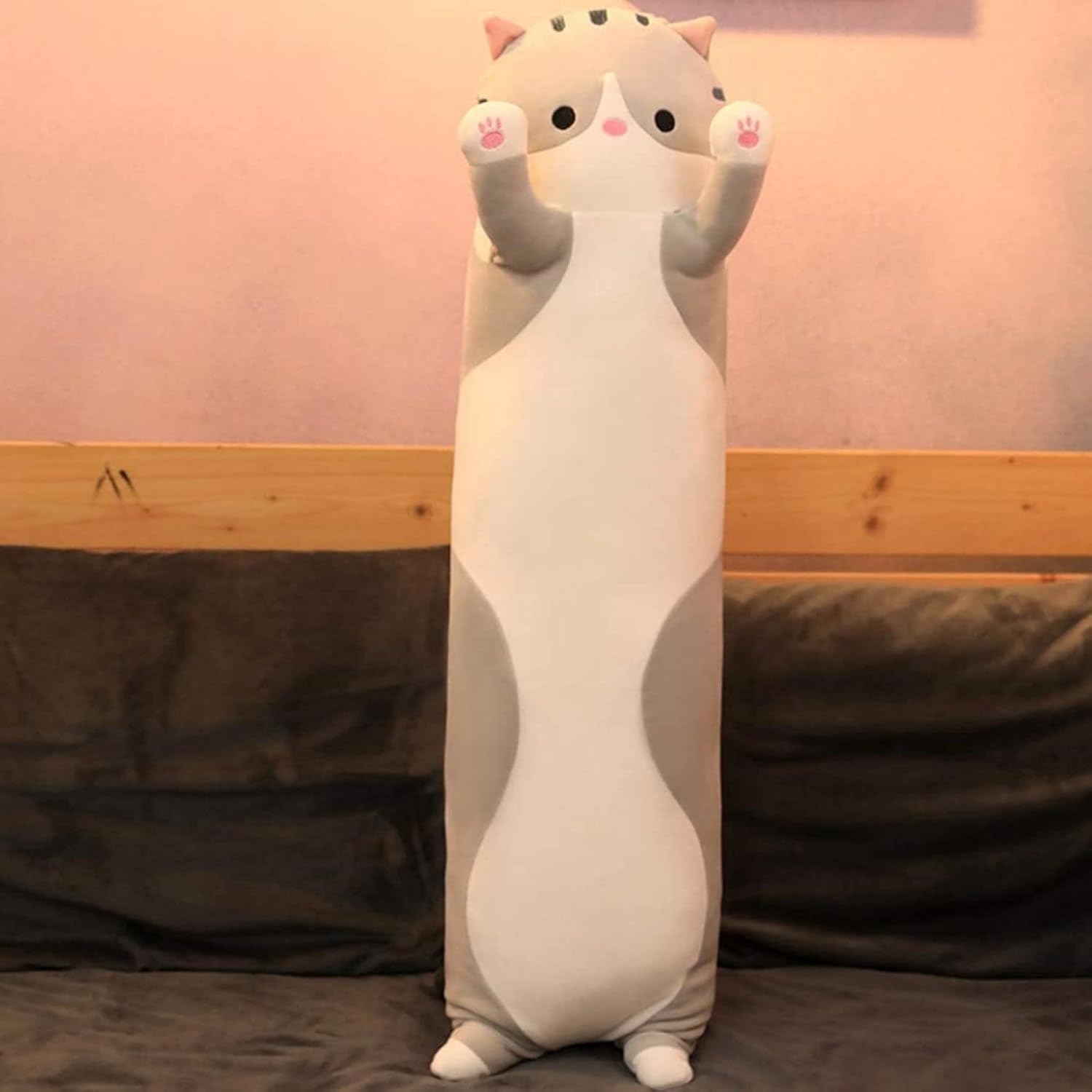 ぬいぐるみ 抱き枕 ネコ グレー 抱きまくら だきまくら ぬいぐるみ 150cm 抱き枕 動物 だきまくら 大きいサイズ 長いクッション 可愛い ロング クッション 添い寝まくら 柔らかい 抱きつき枕