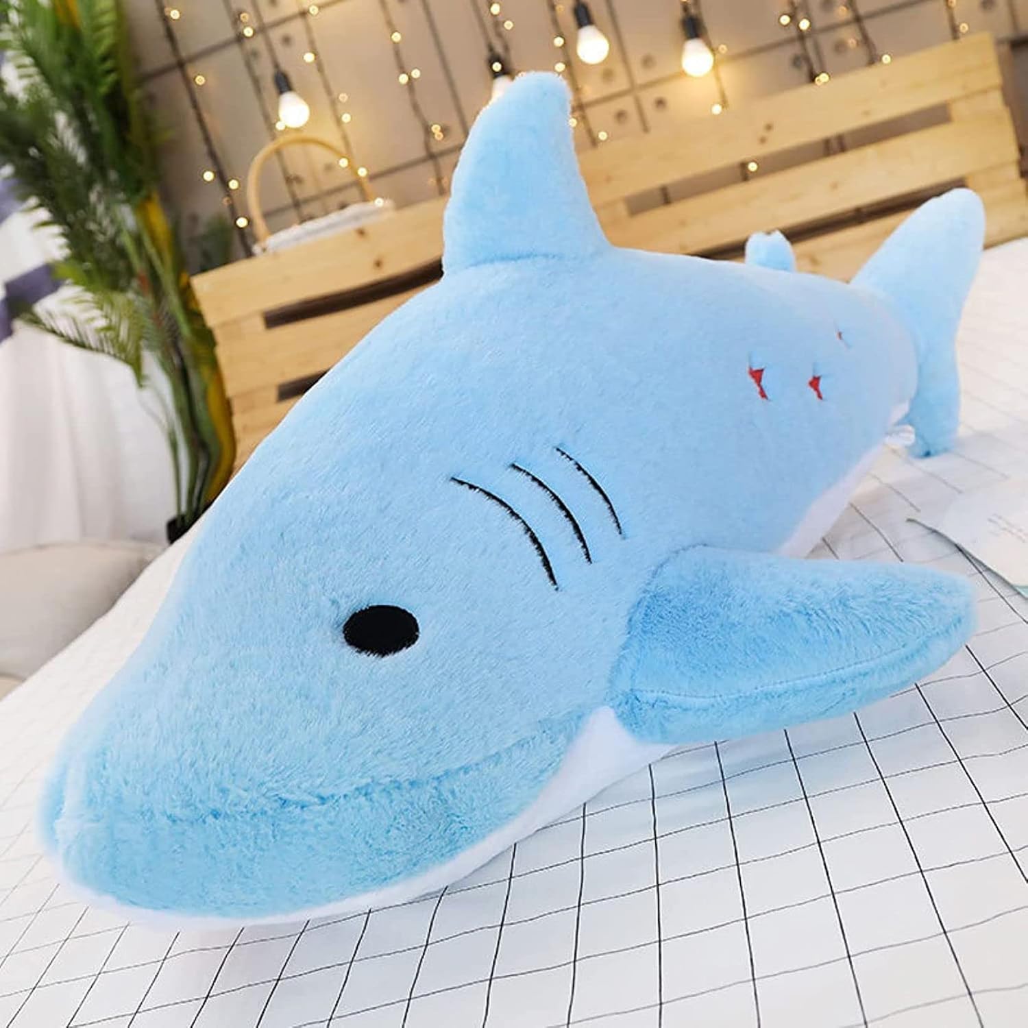鮫 ぬいぐるみ ホオジロザメ アニマルクッション ビッグ大きさ 大海原毛の荒物 鮫 キッズ雑貨 差し上げ物 お生まれ落ちる日 肌ざわりふわふわ 毛の荒物ぬいぐるみ 抱き枕 鮫 サクラ色 薄墨色 青み 縫いぐるみ かわ