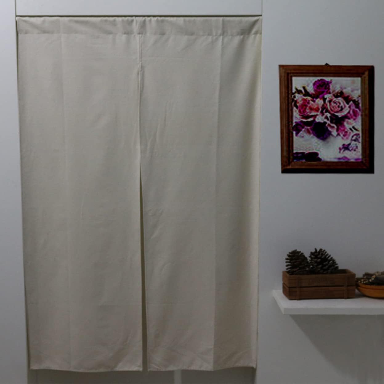 のれん 暖簾 幅85cm 60*130 丈90cm ツートーン 目隠し ロング キッチン リビング インテリア 遮熱 間仕切り 飲食店 カーテン おしゃれ ネイビー スレートブルー 紺色 72ｘ150｜Libre777