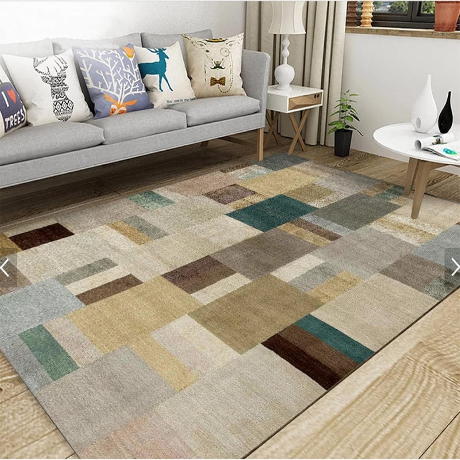 ラグ カーペット 滑り止め付き 2.2畳 チェック ポリエステルラグ 幾何学 200x300cm 洗える コンパクト ホットカーペット対応 オールシーズン レンガタイプ おしゃれ かわいい 北欧 ポッ|Libre777