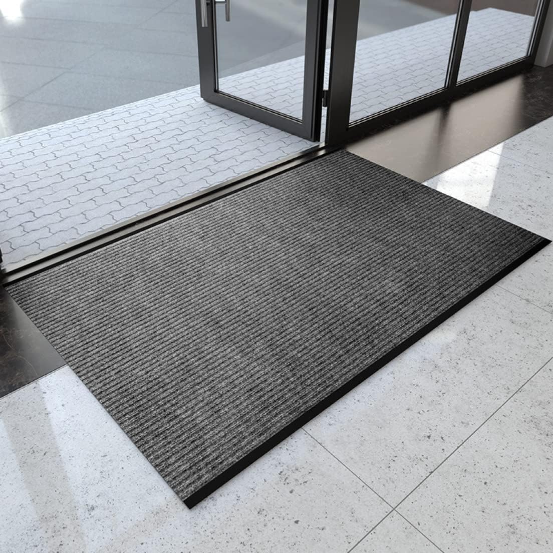 部屋の入り口つや消し 今めかしい 薄墨色 矩形 室外 90*120糎 屋内 北欧 オシャレ 部屋の入り口つや消し 泥落とし 身寄り用 室外用 耐磨耗性 エントランスマット 泥落としつや消し 洗える お役目用 引っ敷き 洗いもの