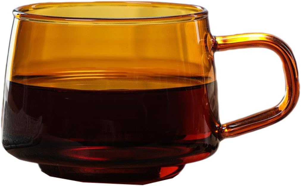 カップ&ソーサー アンバー 250ml セット コップ カップ マグ マグカップ コーヒー 珈琲 お茶 ティー シンプル 耐熱ガラス ガラス レトロ アンティーク 茶色 ブラウン ギフト 250mls|Libre777