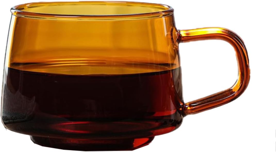 カップ ソーサー 250mlset 250ml アンバー おしゃれ コーヒーカップ セット マグカップ カップ コースター セピア ガラス カップアンドソーサー ガラス製 ノンスリップ 結婚祝い ブラ｜Libre777 9,490円