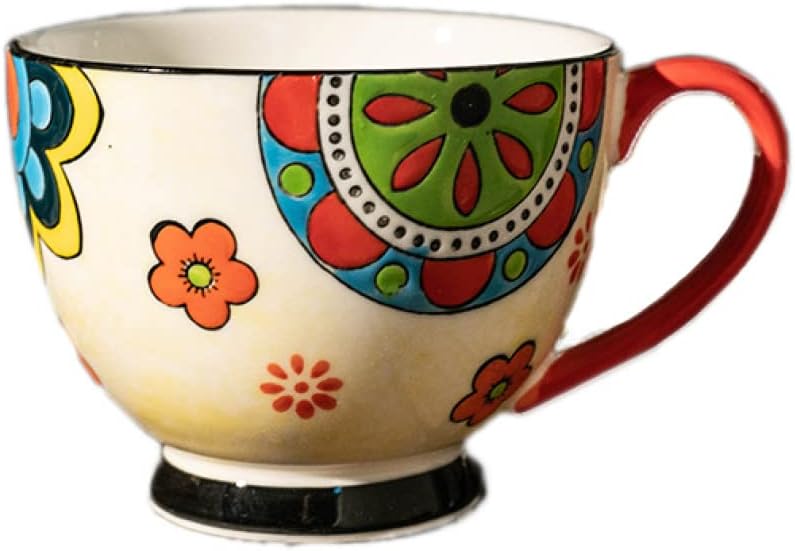 母の日 プレゼント 陶器 450ml マグカップ 北欧 おしゃれ レンジ対応 食洗機対応 コーヒー マグ コップ 食器 フラワー柄 ギフト プレゼント デザイン07 女性 お祝い 誕生日 贈り物 かわ｜Libre777