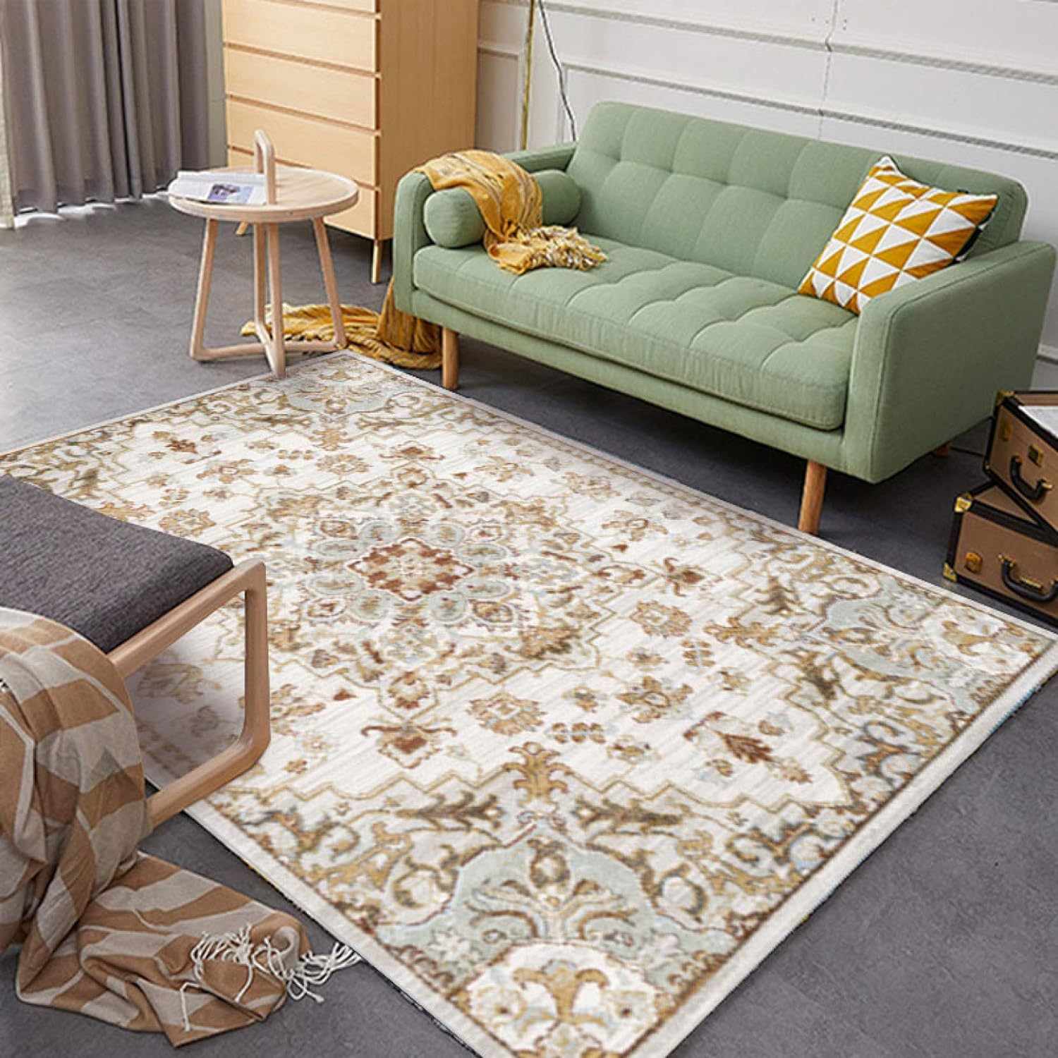 ペルシャ 120X180CM 絨毯 ラグ 宮廷風 カーペット 洗える ラグマット リビングマット 花 防滑 北欧風 吸湿性 防ダニ 防音 低反発 子供部屋用 デザイン オシャレ 床暖房・ホットカーペッ 8,744円
