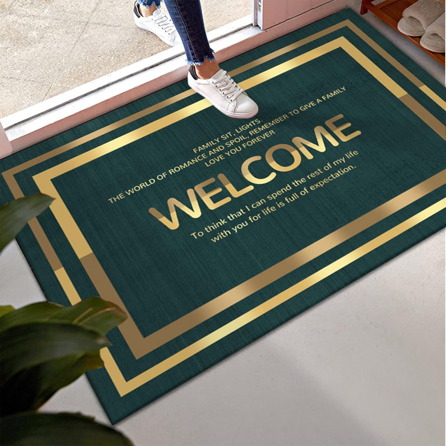 玄関マット welcome げんかんまっと 洗える 薄型 玄関マット 屋内・室内 洗面所マット おしゃれ 玄関まっと すべり止め 耐磨耗性 防臭 ラグ・カーペット ドアマット 屋外 防ダニ・抗菌・防臭
