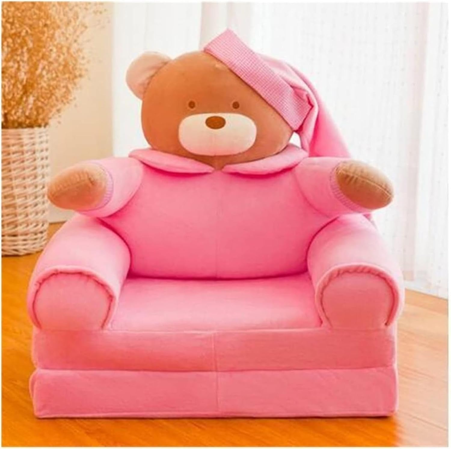 ベビーソファー 子供用ソファー 折りたたみ式 キッズソファーベッド 座布団 かわいい 軽量 動物 ふわふわ 座椅子 洗える 背もたれ 手すり付 気持ちいい 赤ちゃん 幼児 出産祝い 贈り物 ピンク40｜Libre777