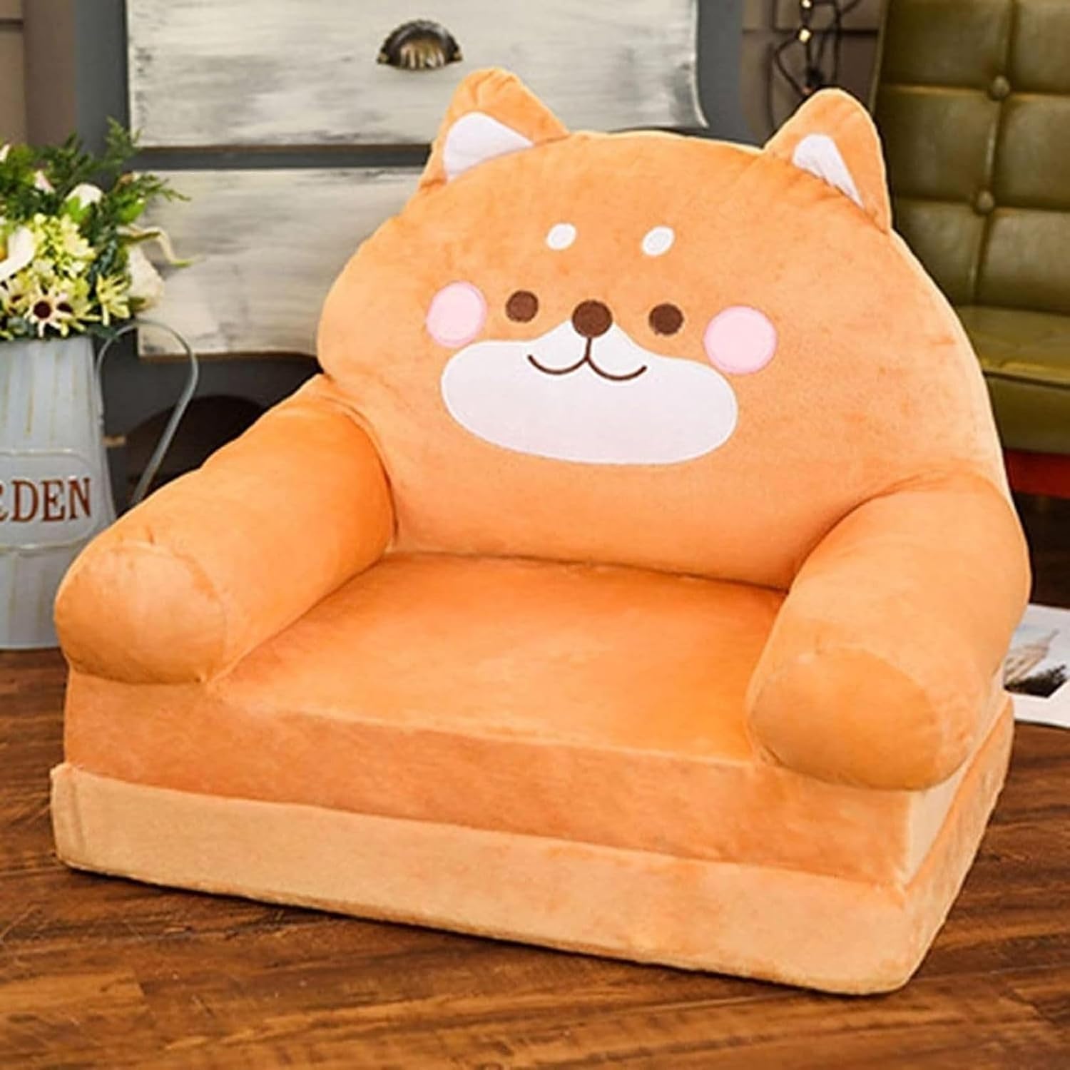 ベビーソファー 折りたたみ式 動物 ふわふわ 軽量 子供用 ソファー キッズソファーベッド 手すり付 背もたれ 座布団 洗える 気持ちいい 幼児 赤ちゃん 出産祝い プレゼント K50*40*46cm|Libre777