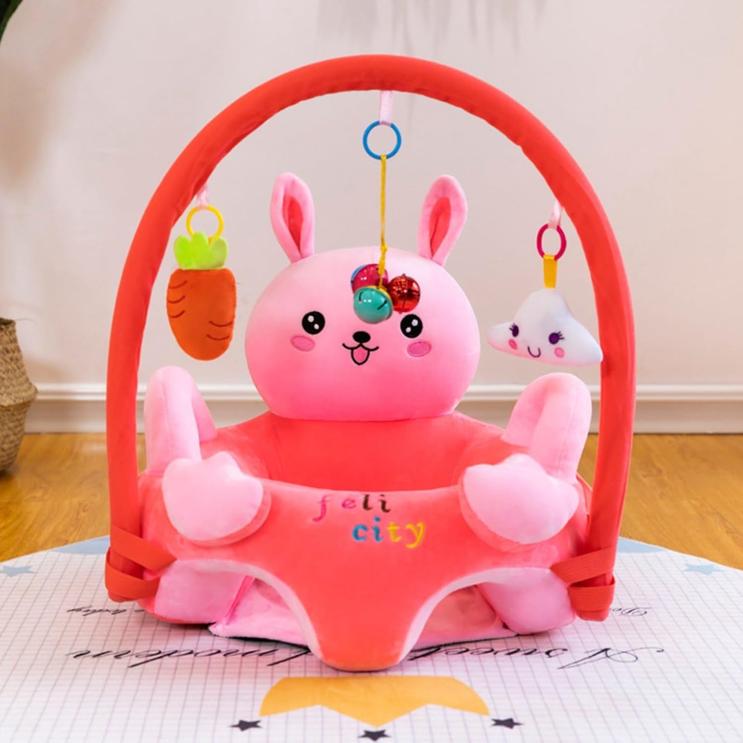 ベビーソファー お座り練習 ぬいぐるみ椅子 座れる子供ソファー 可愛い 動物 兎 ねずみ ppコットン 女の子 男の子 滑り止め付 ふわふわ ミニソファー 洗える プレゼント 出産祝い 保育園 新生活