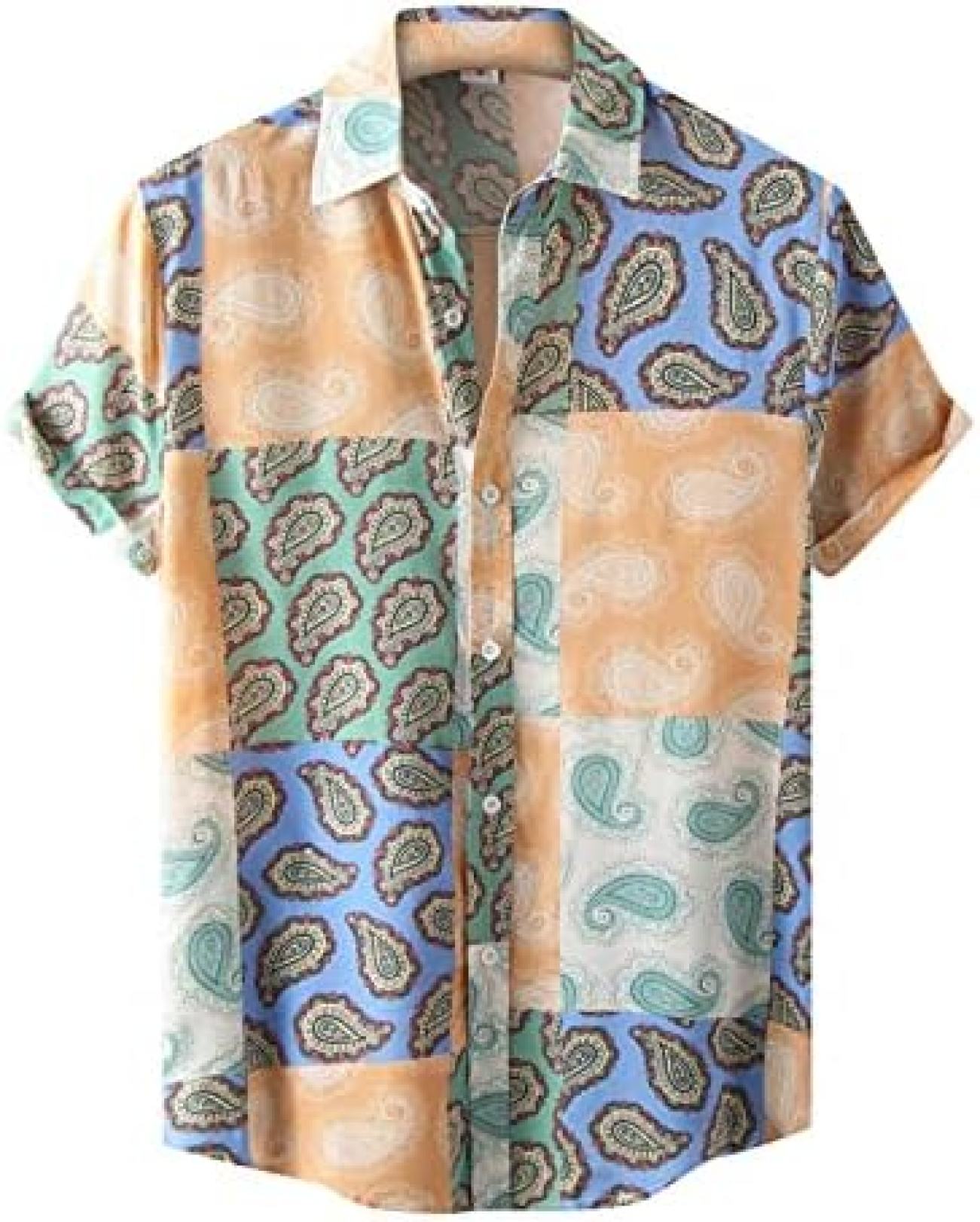 和柄 ビーチシャツ アロハシャツ メンズ 大きいサイズ 夏服 ストレッチ 通気 速乾 吸汗 総柄プリント 開襟シャツ 人気 半袖 羽織 ポロシャツ 細身 シャツ カジュアル ゴルフシャツ イベント ビ