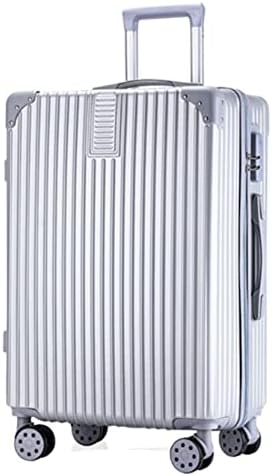 スーツケース キャリーケース 45L キャリーバッグ ファスナー式 超軽量 大型 耐衝撃 静音 ダブルキャスター 360度回転 旅行 ビジネス 出張 Mサイズ（3-5泊） シルバー｜Libre777 9,456円