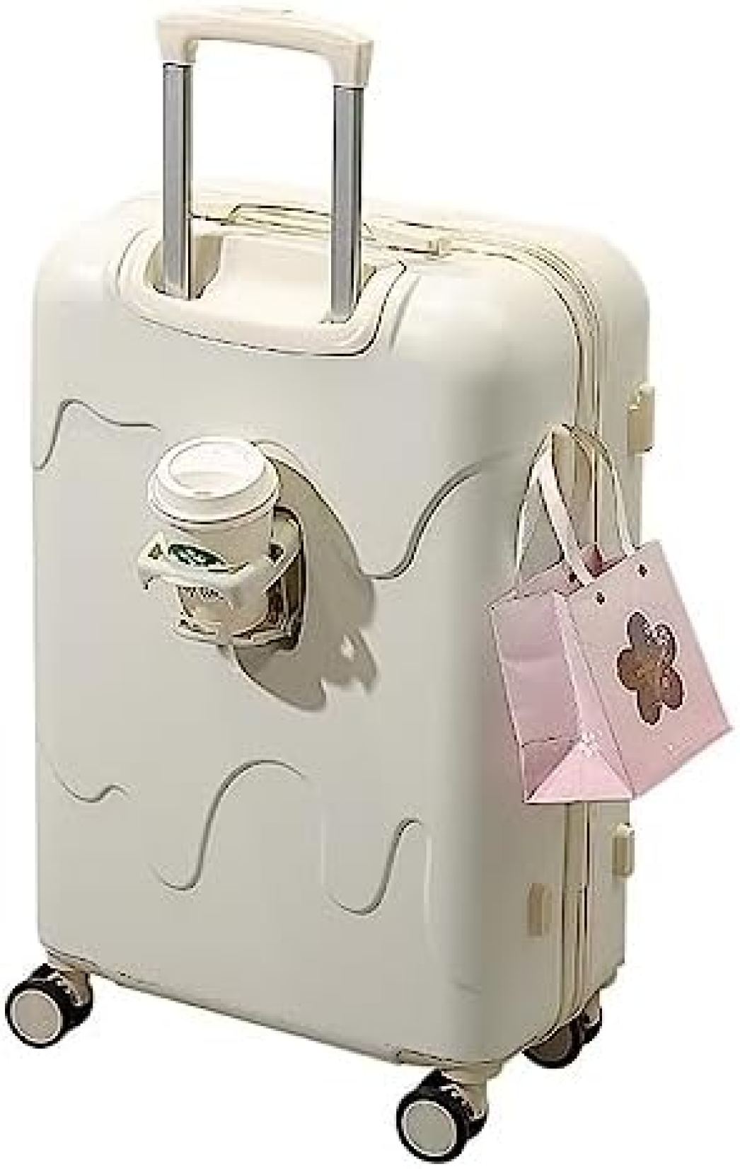 スーツケース カップホルダー付き キャリーケース 機内持ち込み キャリーバッグ 可愛い トランクケース mサイズ 軽量 ロック付き 360度静音 キャスター付き 旅行出張 修学旅行 海外旅行|Libre777