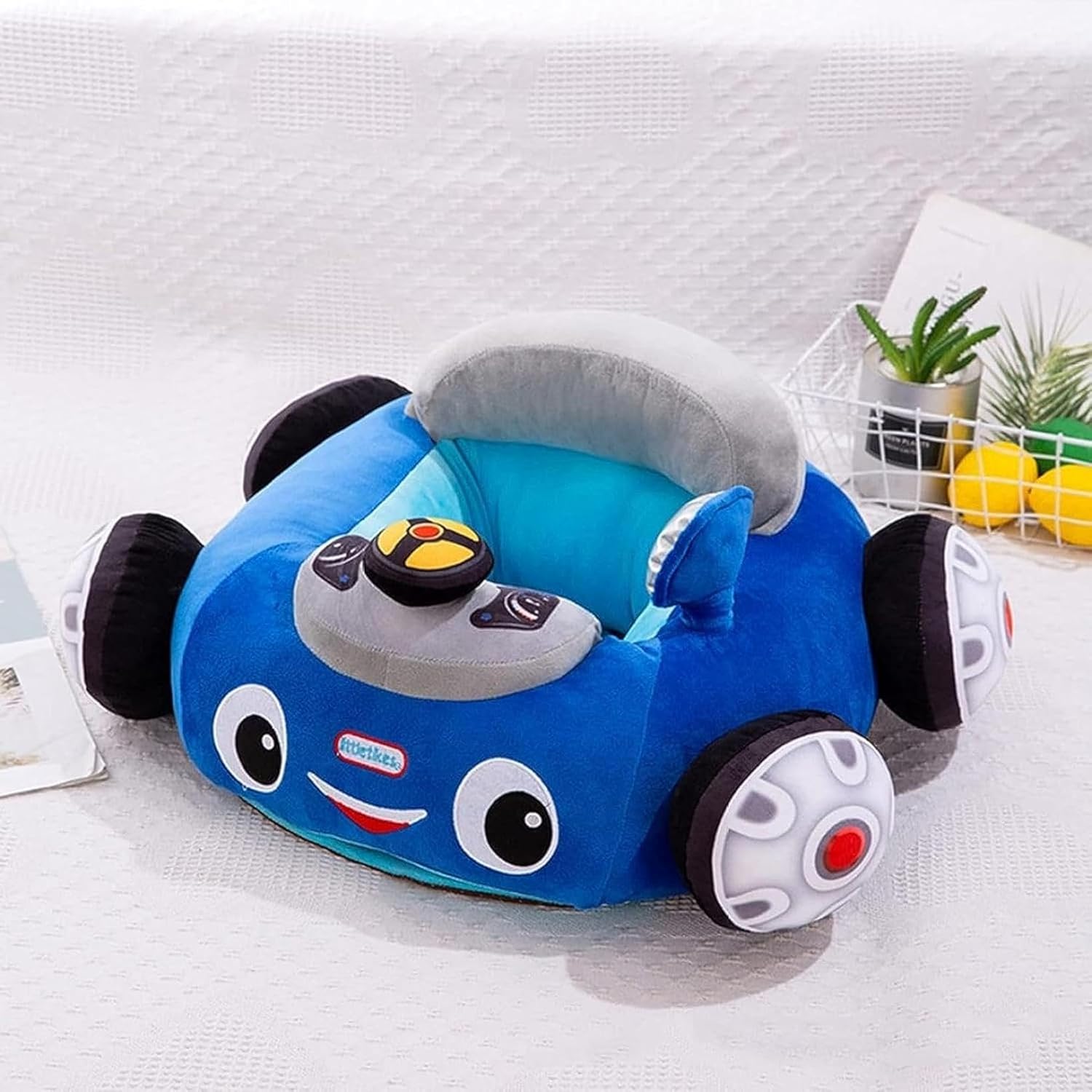 子供用ソファー お座り練習チェア ベビーソファー 柔らかい かわいい 動物 ふわふわ 座布団 滑り止め ソフトチェア ぬいぐるみ 洗える 転倒防止 3ヶ月~3歳 幼児 誕生日 贈り物 保育園 ブルー5|Libre777