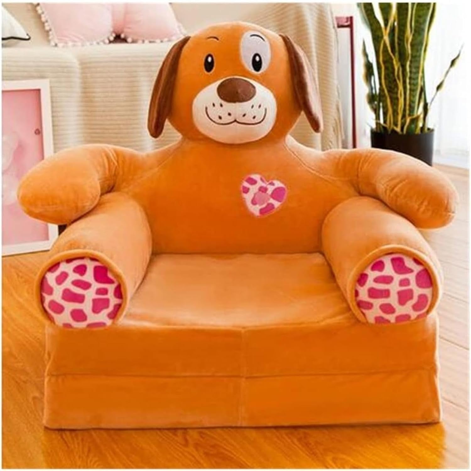 ベビーソファー 折りたたみ式 キッズソファーベッド 子供用ソファー 座布団 かわいい 軽量 動物 ふわふわ 座椅子 洗える 背もたれ 手すり付 幼児 赤ちゃん 気持ちいい 出産祝い 贈り物 ブラウン4｜Libre777