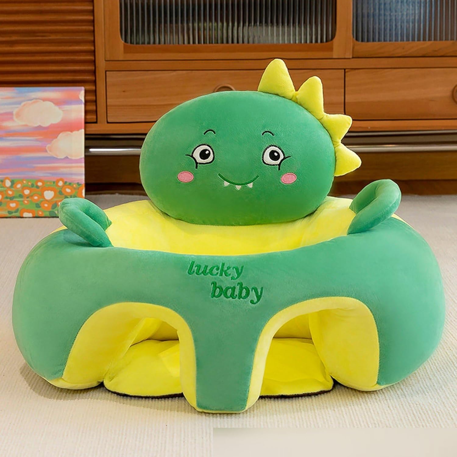 ベビーソファー お座り練習 ぬいぐるみ椅子 キッズチェア 兎 虎 動物ソファー 可愛い ぬいぐるみ コットン ベビー 赤ちゃん 滑り止め お食事 背もたれ 座椅子 お誕生日 贈り物 保育園 新生活 5