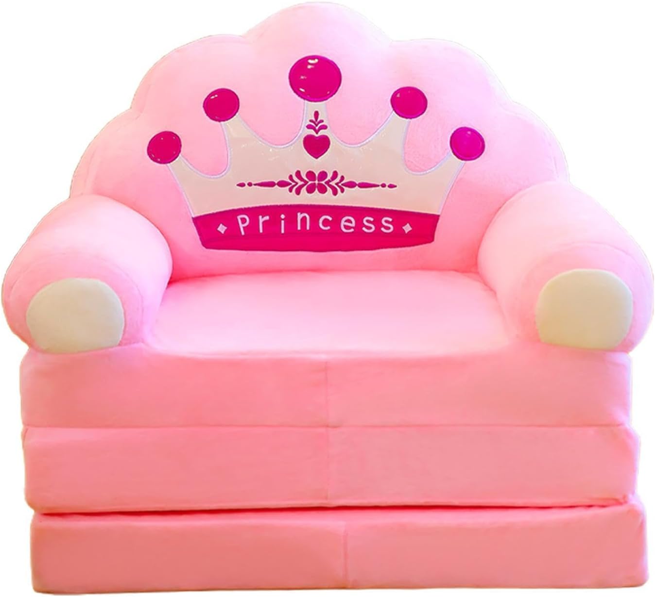 子供用折りたたみソファーチェア、リラックスできる座り心地 ピンク 50cm×55cm×50cm