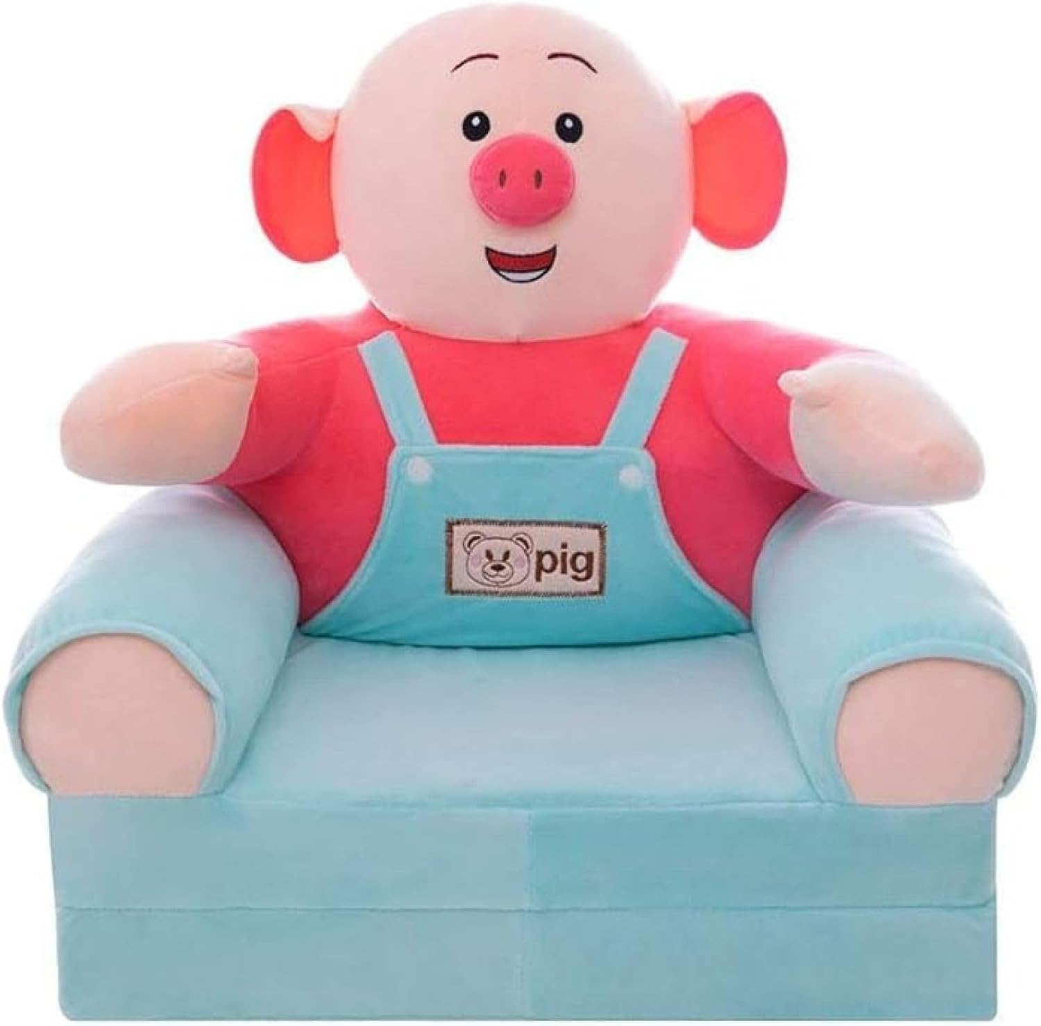 キッズソファーベッド 子供用 ソファー 折りたたみ ベビーソファー ふわふわ かわいい 座布団 座椅子 動物 軽量 背もたれ 手すり付 洗える 気持ちいい 出産祝い プレゼント ブルー40x50x45