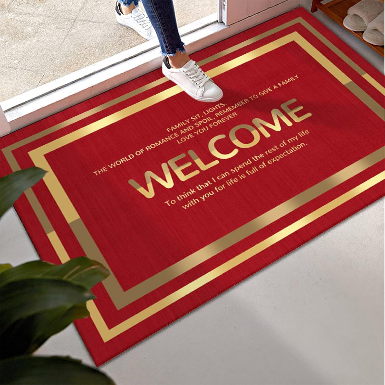 玄関マット welcome げんかんまっと 洗える 薄型 玄関マット 屋内・室内 洗面所マット おしゃれ 玄関まっと スタイル すべり止め 耐磨耗性 防臭 ラグ・カーペット ドアマット 屋外 防ダニ・