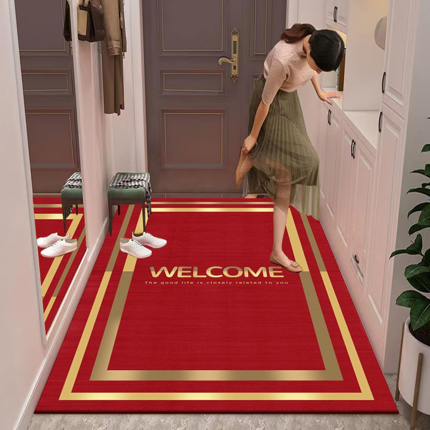 玄関マット WELCOME 90*120cm MAT 屋外 室内 屋内 洗える 薄型 大判 吸水速乾 滑り止め 防カビ 防ダニ 洗える 屋内外兼用 エントランスマット 室内マット 店舗 業務用 美容室
