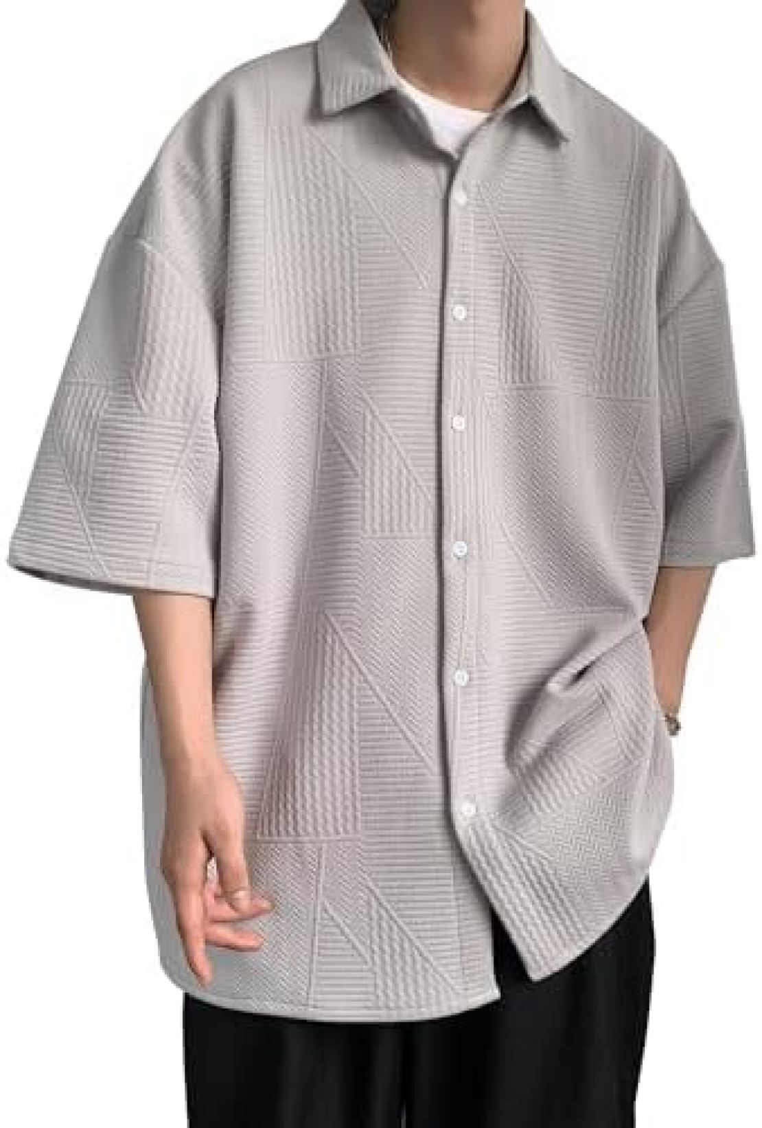 メンズ シャツ 半袖 夏服 無地 大きいサイズ カジュアル おしゃれ ゆったり シンプル 軽い 柔らかい 人気 服 シャツ