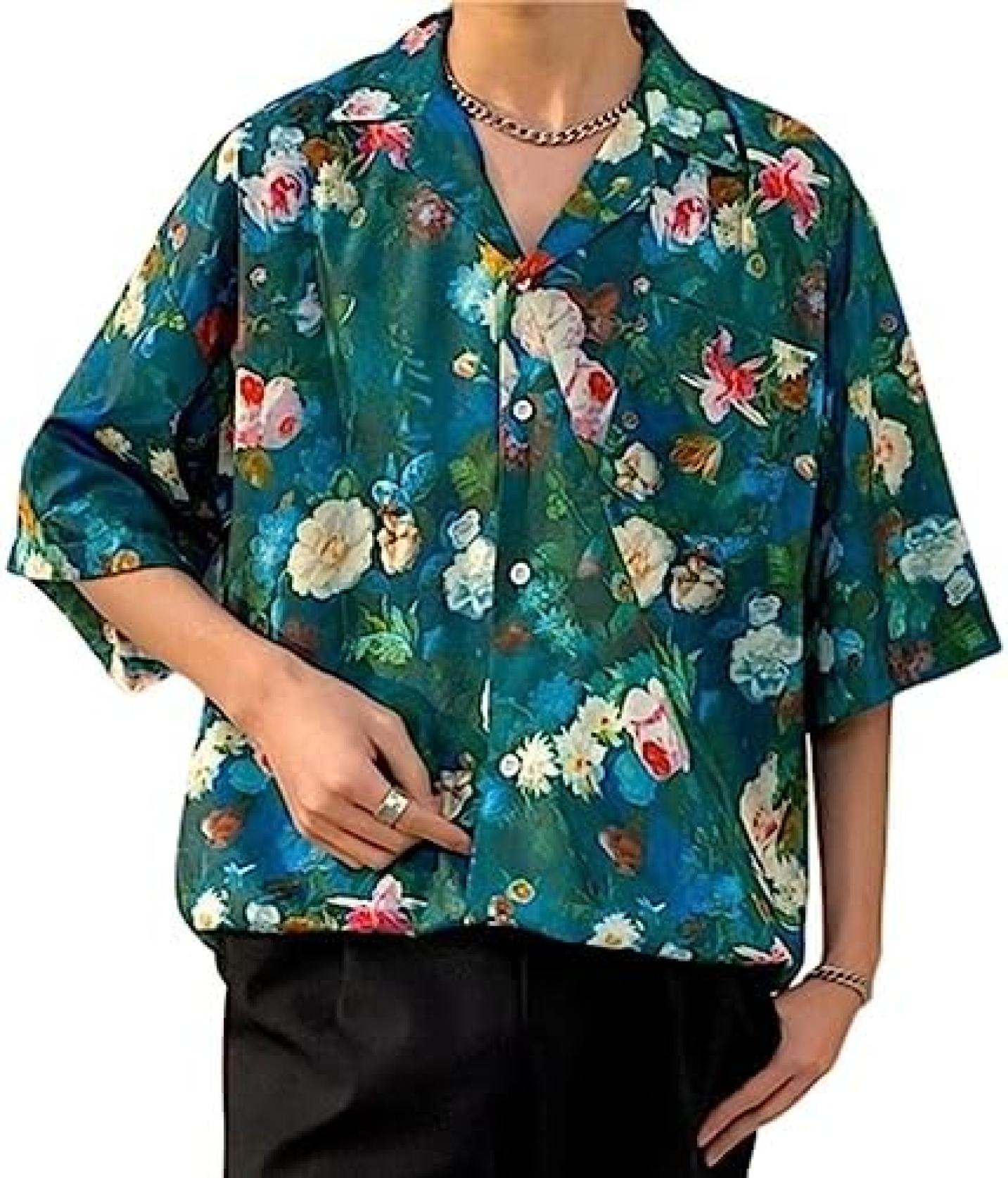 アロハシャツ メンズ 油絵風 ハワイシャツ 花柄 古着風 半袖シャツ 夏服 開襟 窮屈感のない 総柄 薄い 軽量 速乾通気 履き心地 形態安定 リゾート 海 吸汗 日焼け止め ハワイ風 9,124円