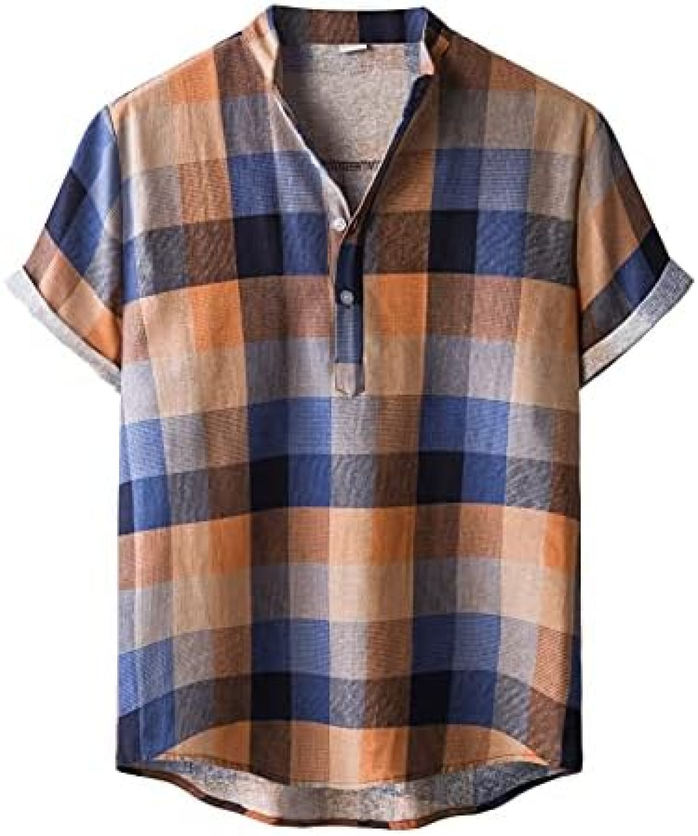 夏服 メンズ 半袖 コットン 綿 大きいサイズ ラペル 開襟シャツ 軽い 柔らかい シルエット ビーチシャツ レジャー スポーツ ファション おしゃれ 夏季対応 通気速乾 チェック柄 プリント 涼しい