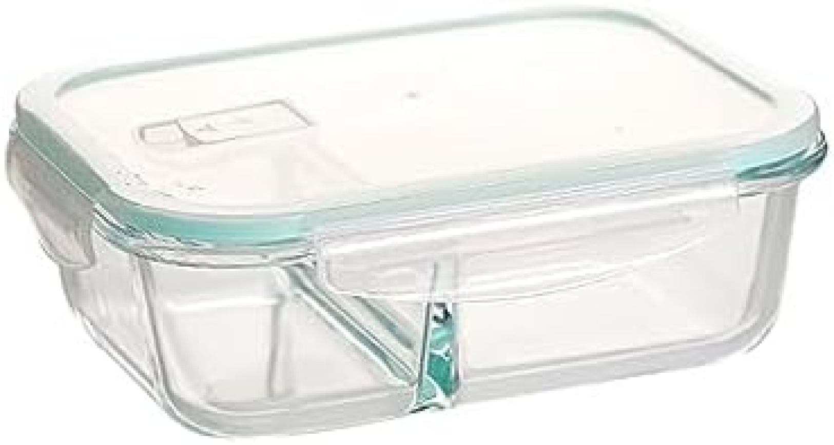ガラス弁当箱 - 食品グレード電子レンジ安全気密蓋 GlassPP 製容器弁当箱収納隠し空気穴 角型 640ml 2