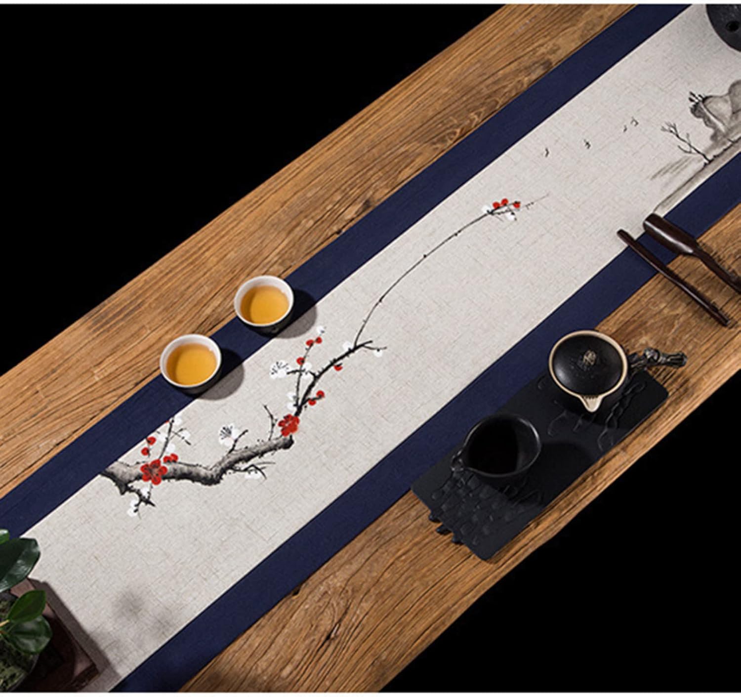 テーブルランナー リーフ 抽象 花柄 150X30cm テーブルクロス モダン 北欧風 プレースマット レストラン用 滑り止め タイプ 上品 断熱 食卓飾り お食事マット おしゃれ インテリア 180|Libre777
