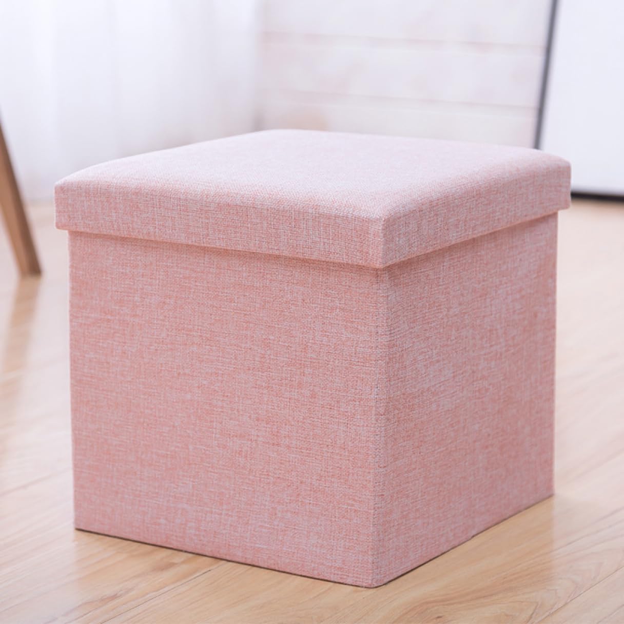 収納ベンチ 折りたたみ オットマン 収納スツール 収納ベンチ 収納ボックス 76*38*38 多機能 折り畳み可能 折りたたみスツール ピンク 折りたたみ式収納 おもちゃボックス 収納チェス 長方形｜Libre777 8,853円