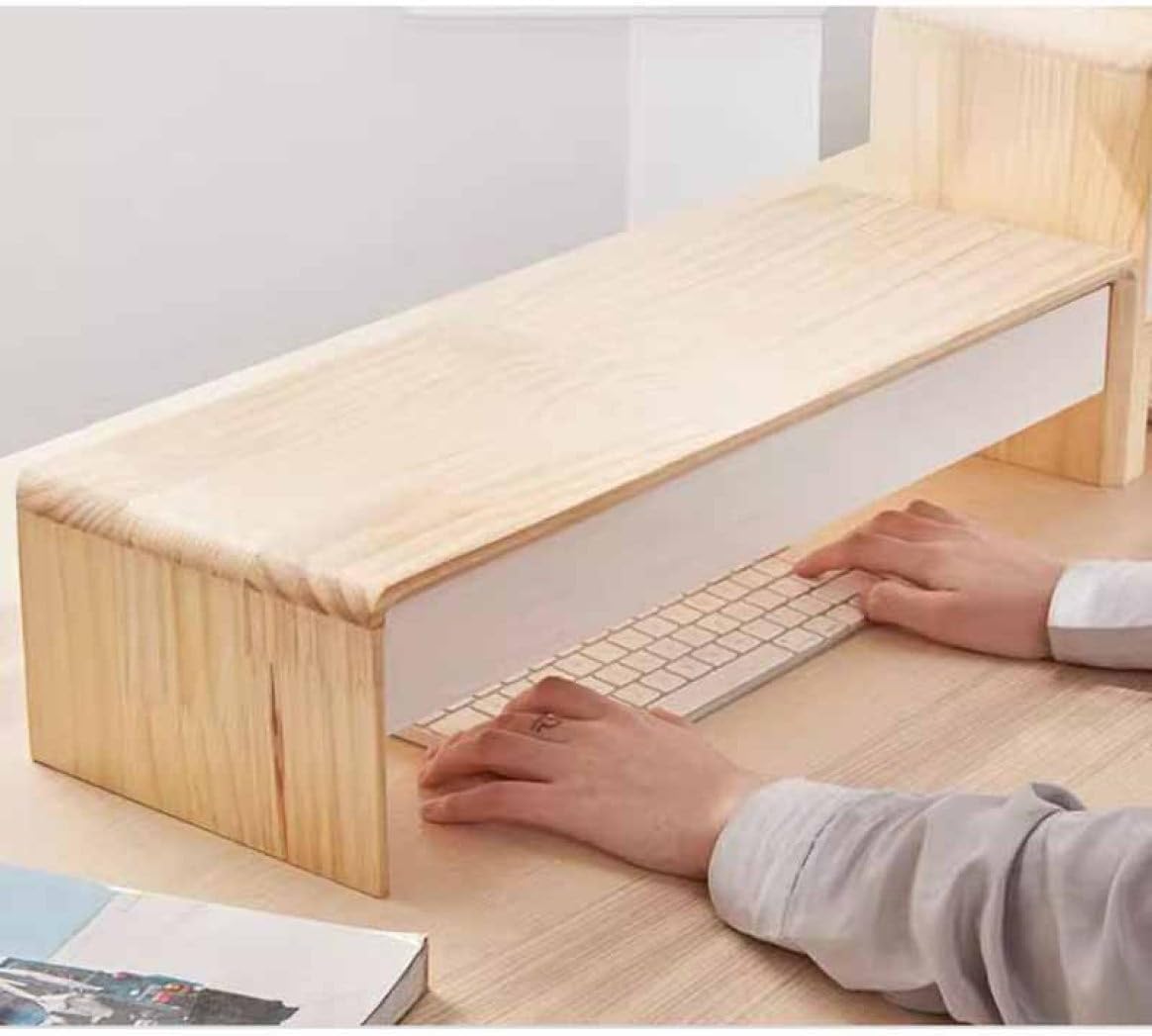 木製 机上台 60*20*13cm 机上ラック 一段式 引き出し ディスプレイ台 大容量 オフィス/机上収納ボックス A4対応 新聞 スタイル2 雑誌 書類 文具用品 机上ラック 事務用 デスク整理整