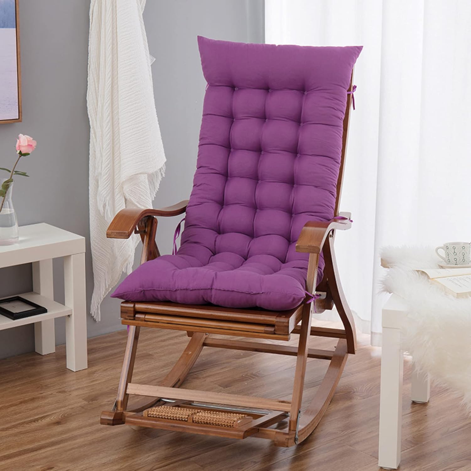 ロング クッション 低反発 折りたたみ レストクッション 長座布団 ごろ寝マット ごろ寝クッション 48*120cm おしゃれ 無地 腰当て パープル 背もたれ クッション ごろ寝布団 お昼寝マット|Libre777
