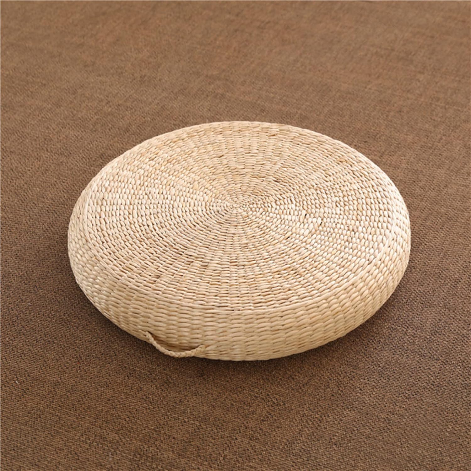 座布団 ざぶとん ラウンド 分厚い 蒲草座布団 フロアクッション 草マット おしゃれ 在宅勤務 天然い草 ぼっすい イエロー 変形しない おしりが痛くならない オフィス 40*20cm シンプル 和モ｜Libre777
