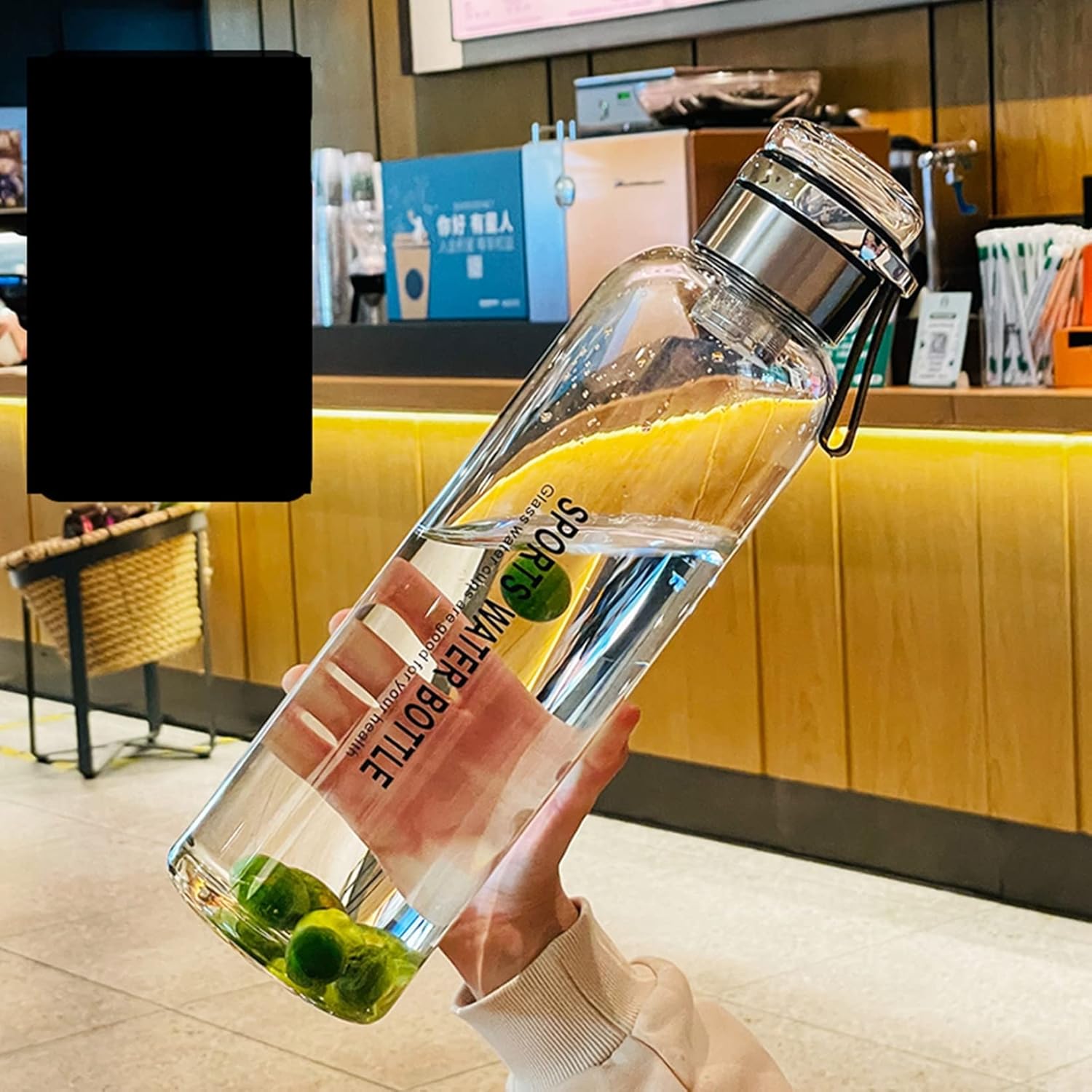 硝子吸い筒 2L 1リッター 茶こし お水瓶 吸い筒 せつ然たる瓶 直飲み 耐熱 持ちはこぶ助けになる 無鉛 水分付け足し 耐衝撃性 運動競技 運動すること用 夏用 旅する 手提げ 駈けっくら 着飾る トラベルティ