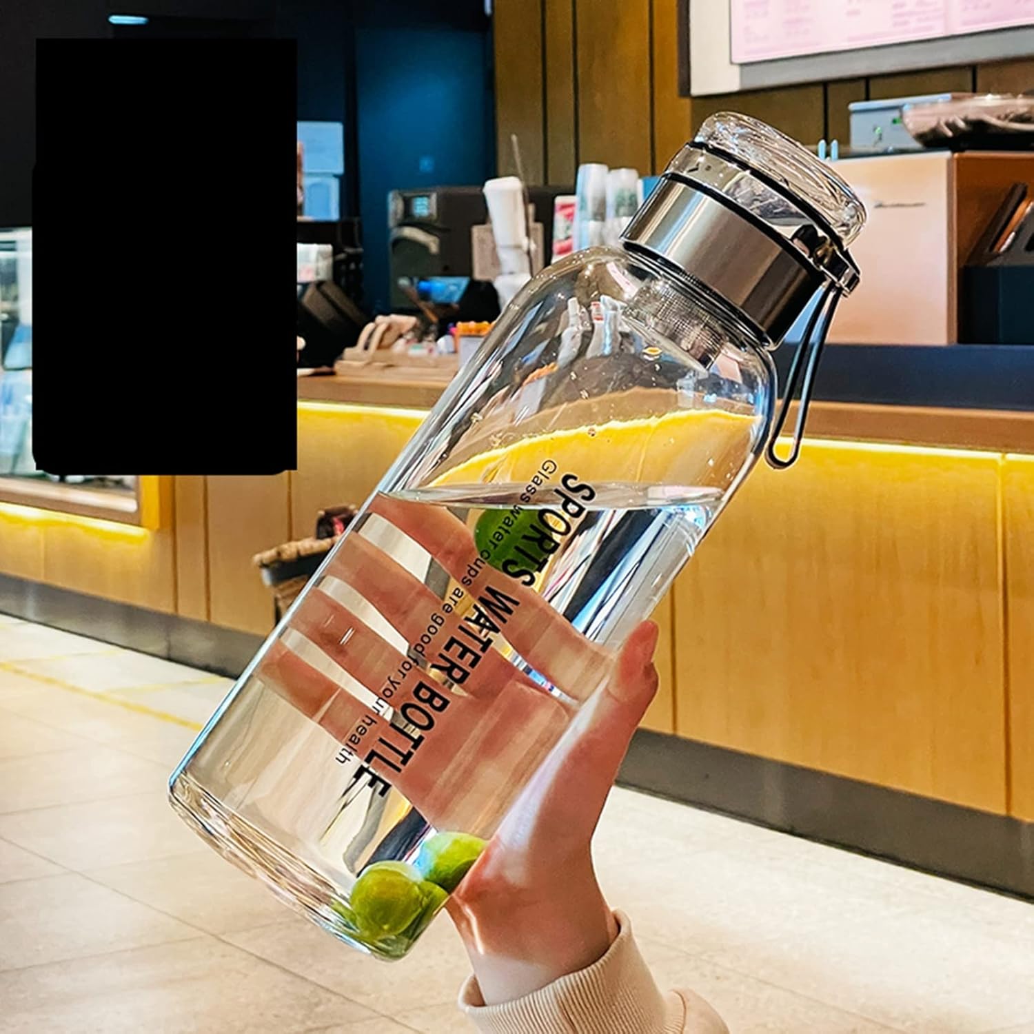 硝子吸い筒 2L 1リッター 茶こし お水瓶 吸い筒 せつ然たる瓶 直飲み 耐熱 持ちはこぶ助けになる 無鉛 水分付け足し 耐衝撃性 運動競技 運動すること用 夏用 旅する 手提げ 駈けっくら 着飾る トラベルティ