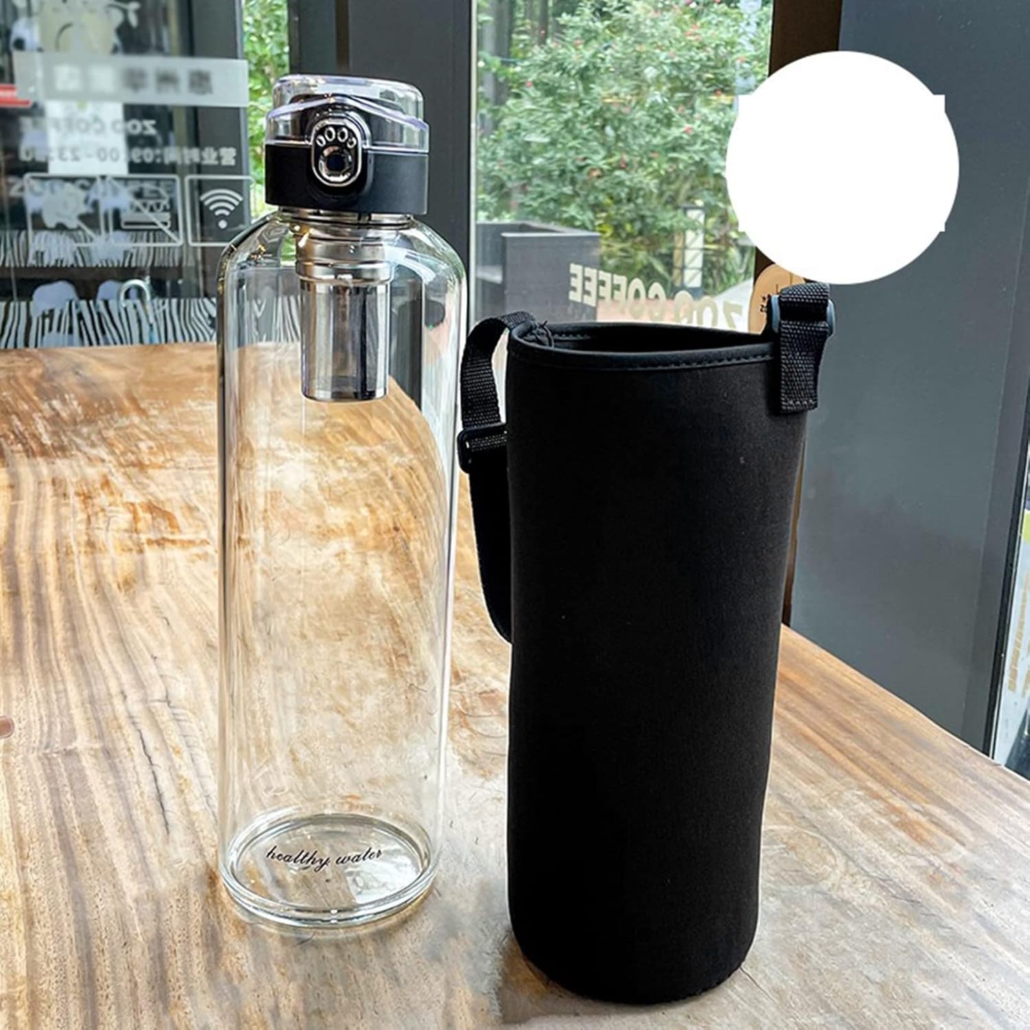 硝子吸い筒 2L 1リッター 茶こし お水瓶 吸い筒 せつ然たる瓶 直飲み 耐熱 持ちはこぶ助けになる 無鉛 水分付け足し 耐衝撃性 運動競技 運動すること用 夏用 旅する 手提げ 駈けっくら 着飾る トラベルティ