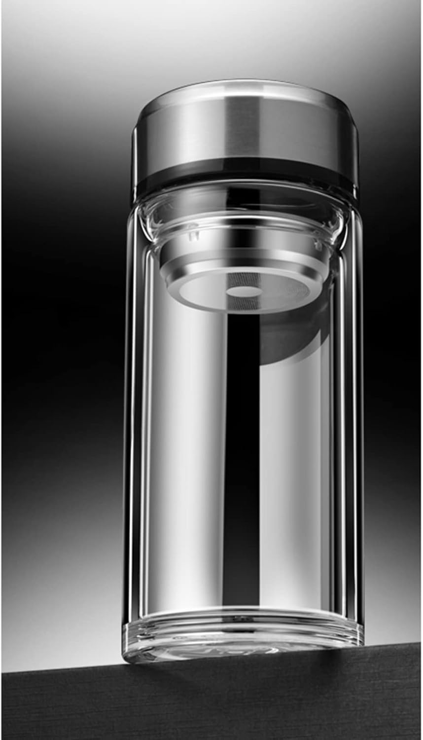 硝子瓶 1L 800 600 500ml 二重硝子 吸い筒 直飲み 耐熱 水瓶 茶こし 茶漉し お茶入 大電気容量 ケイ素樹脂 ステンレス鋼 押しかぶせる付き添い人 手提げ 洗い分かりやすい 耐久性 運動競技 運動すること