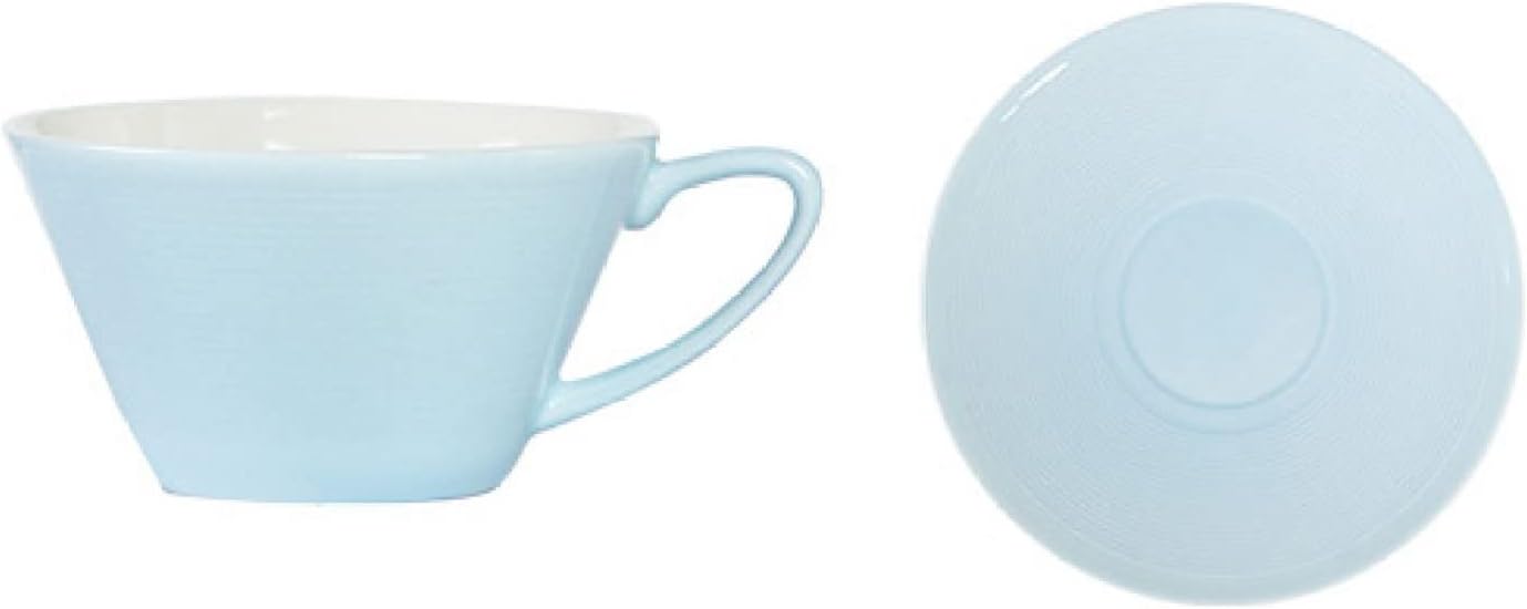 マグカップ 陶器 230ml 青色 無地 ソーサー付き クリスマス ギフト カップル ホーム オフィス コーヒーショップ 喫茶店 人気 ご夫婦 結婚記念日 新築祝い 女性 男性 可愛い エスプレッソカ