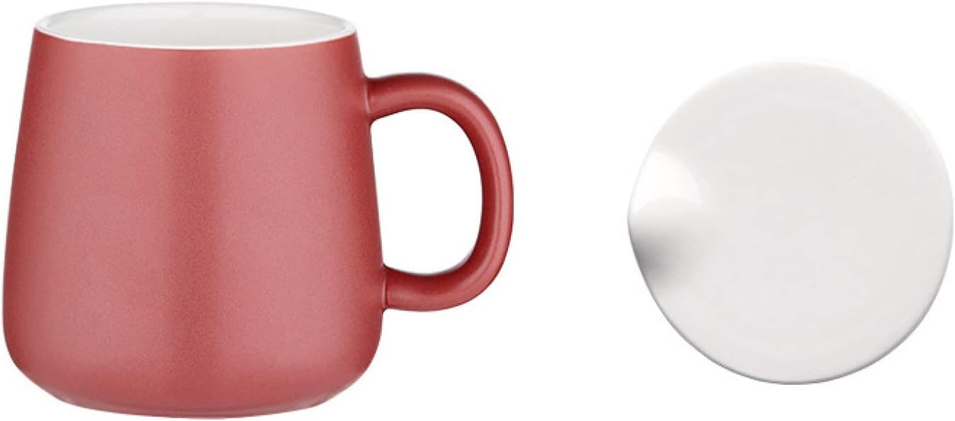 マグカップ 陶器 380ml 赤色 無地 ふた付き 蓋 クリスマス ギフト カップル ホーム オフィス コーヒーショップ 喫茶店 人気 ご夫婦 結婚記念日 新築祝い 女性 男性 可愛い エスプレッソカ